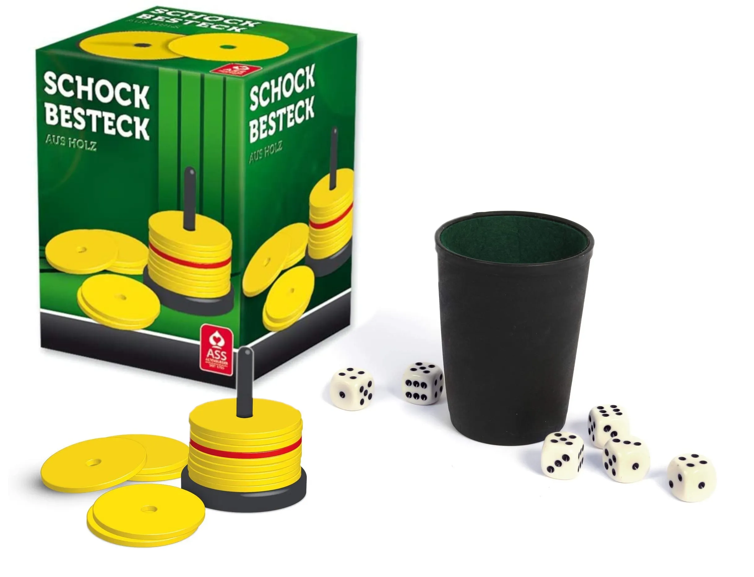 ASS Altenburger - Schockbesteck-Set mit Würfelbecher inkl. 6 Würfeln