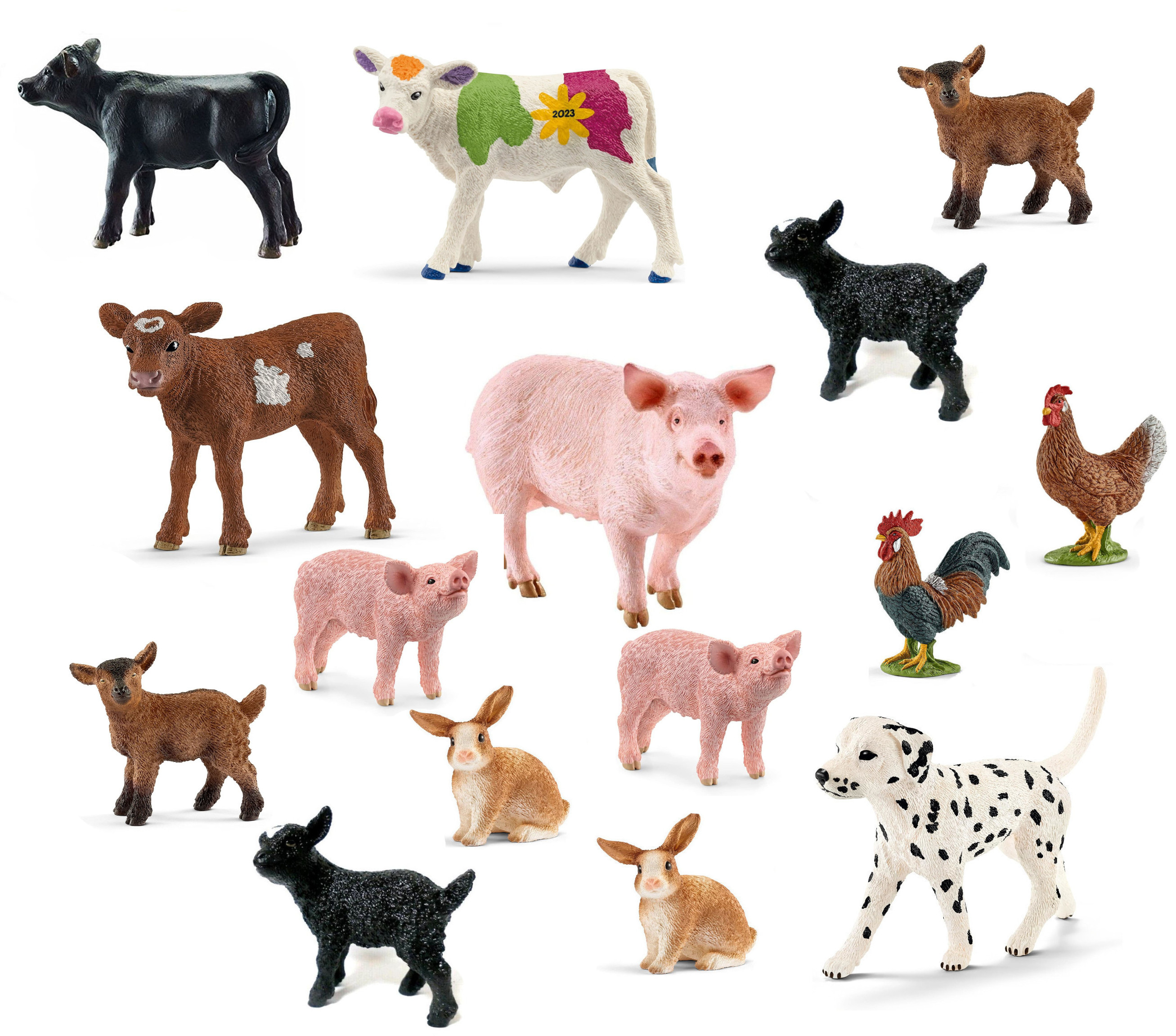 Schleich - Tierfiguren - Bauernhof-Set mit 15 Tieren