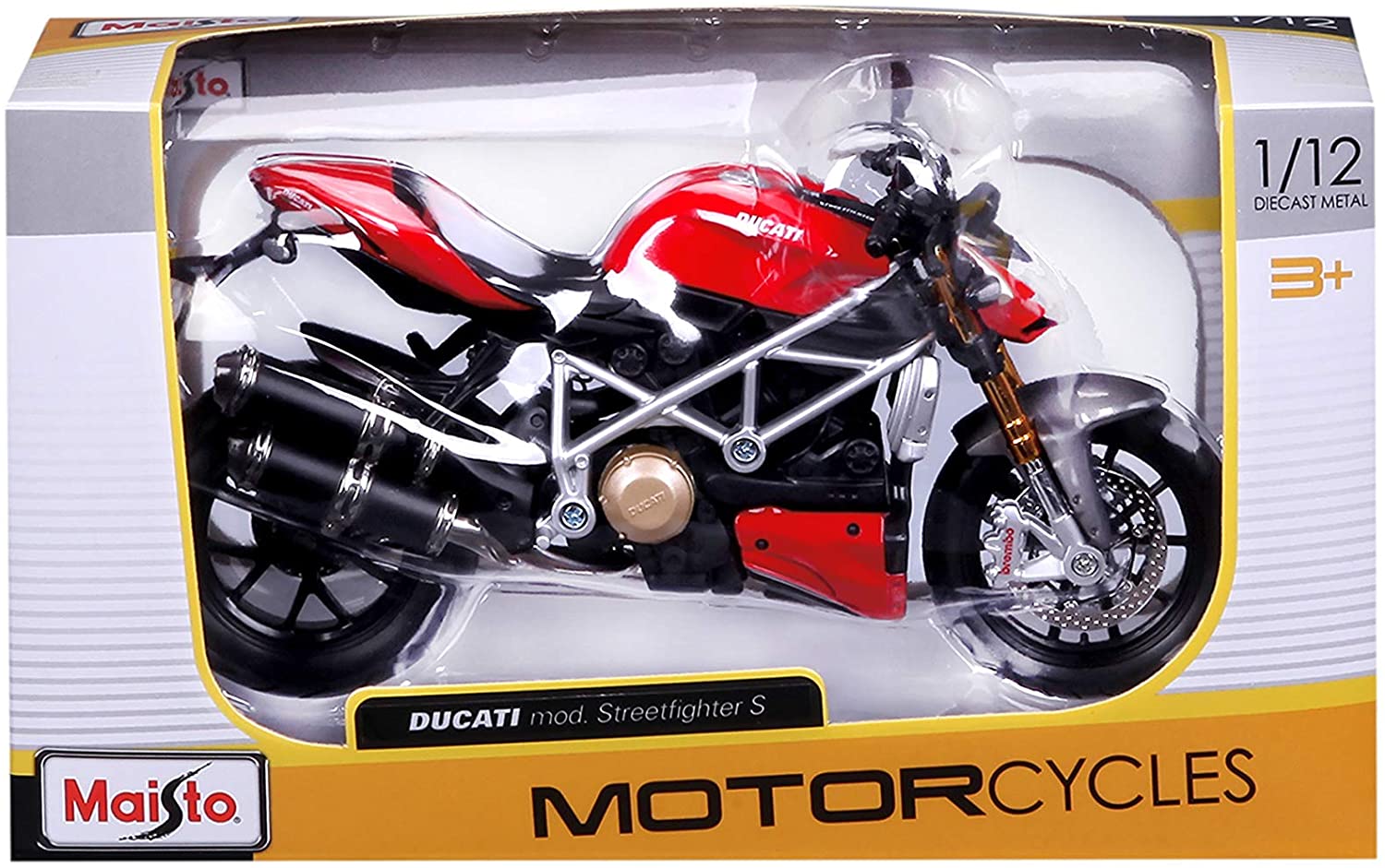 Maisto 5-11024 -  Modellmotorrad - Ducati mod. Streetfighter S (schwarz-rot, Maßstab 1:12)