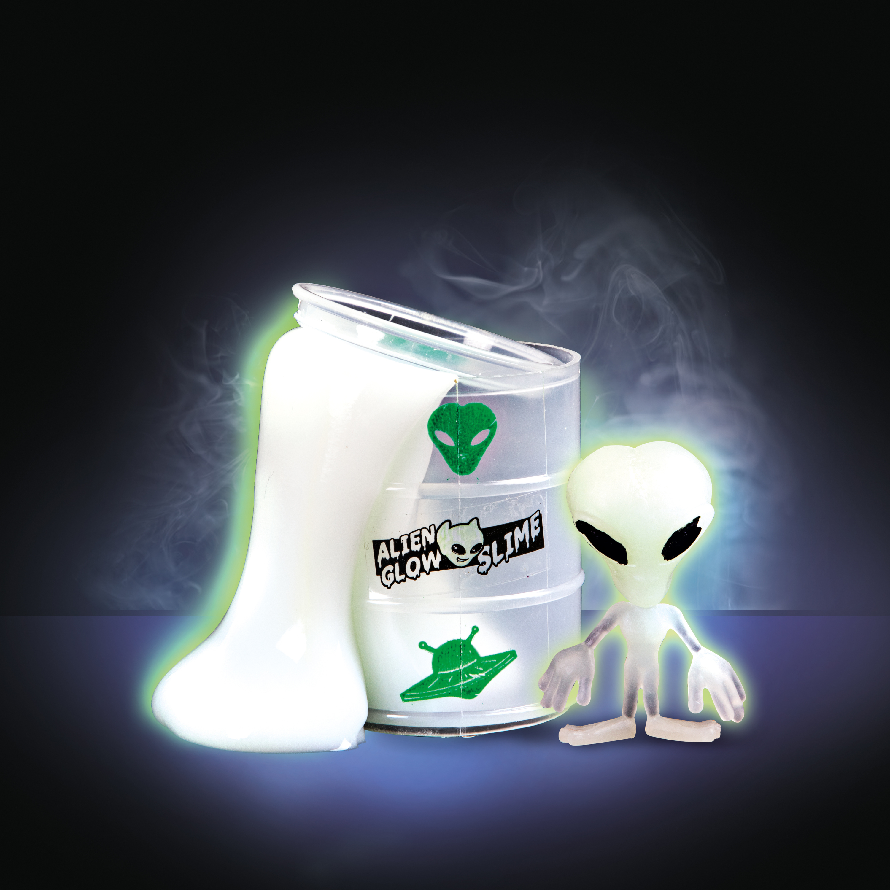Toi-Toys 35808A - GLOW N FUN Ölfass mit Schleim & Alien