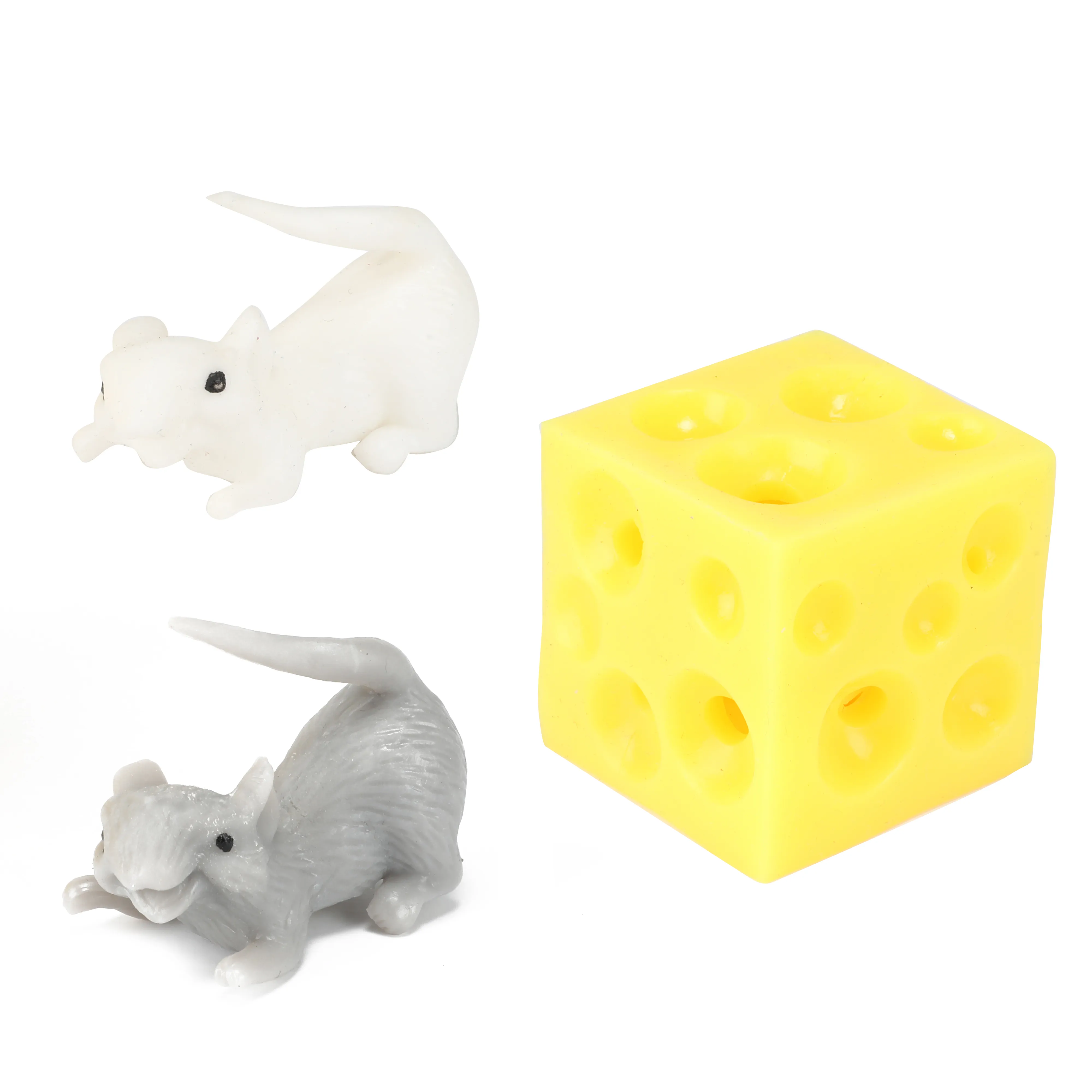 Toi-Toys - Dehnbarer Hüpf-Käse mit 2 Mäusen