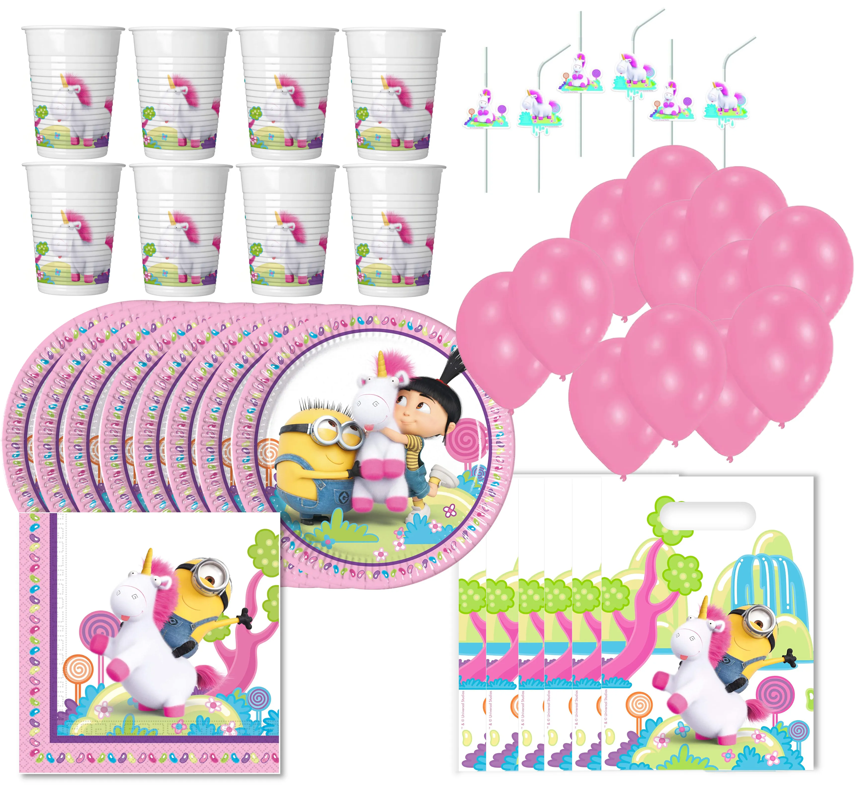 Minions Einhorn - Kindergeburtstags-Set (73-teilig)