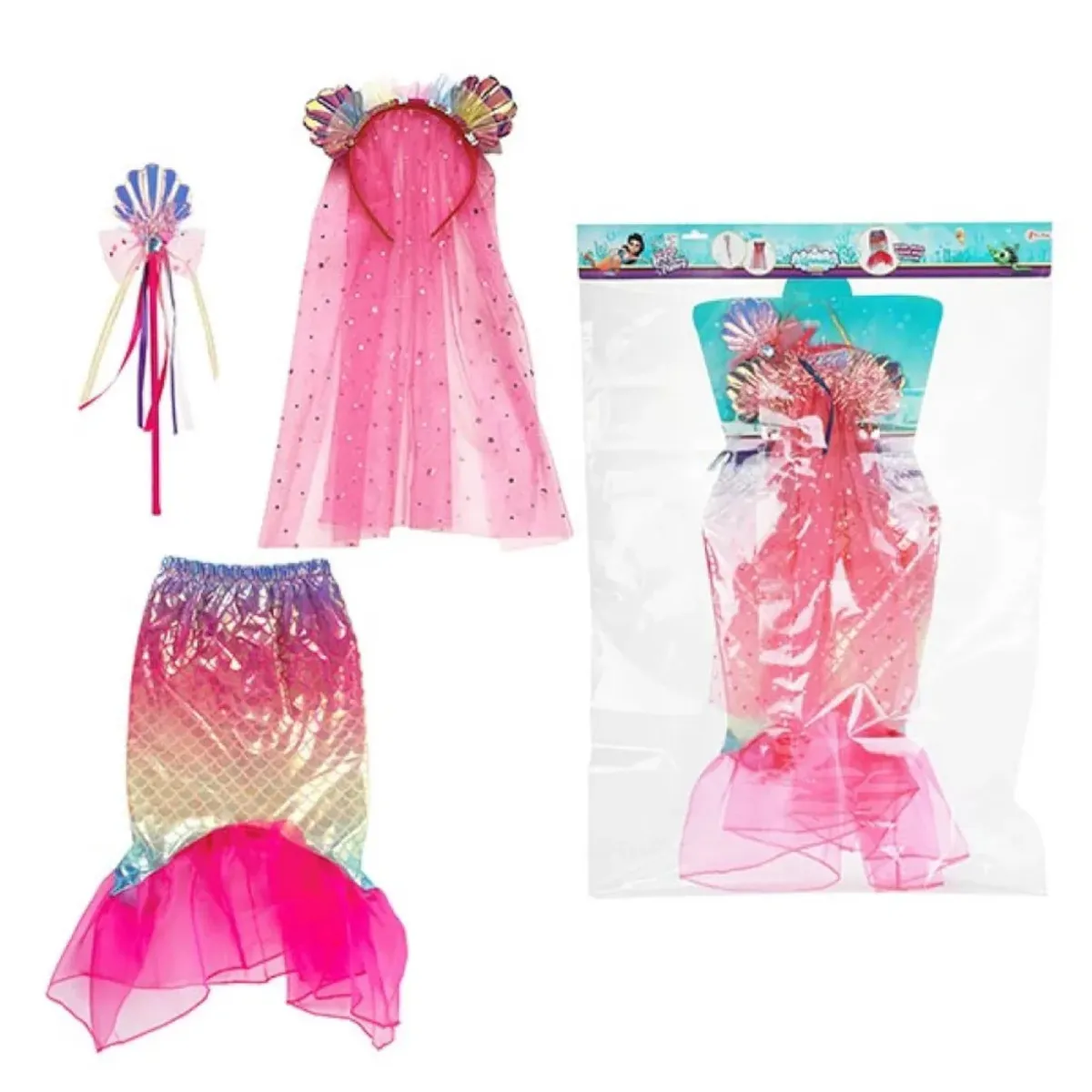 Toi-Toys - Kinderkostüm - Mermaids Verkleidungsset Meerjungfrau (Kleid, Diadem, Zauberstab) Toi-Toys - Kinderkostüm - Mermaids Verkleidungsset Meerjungfrau (Kleid, Diadem, Zauberstab)