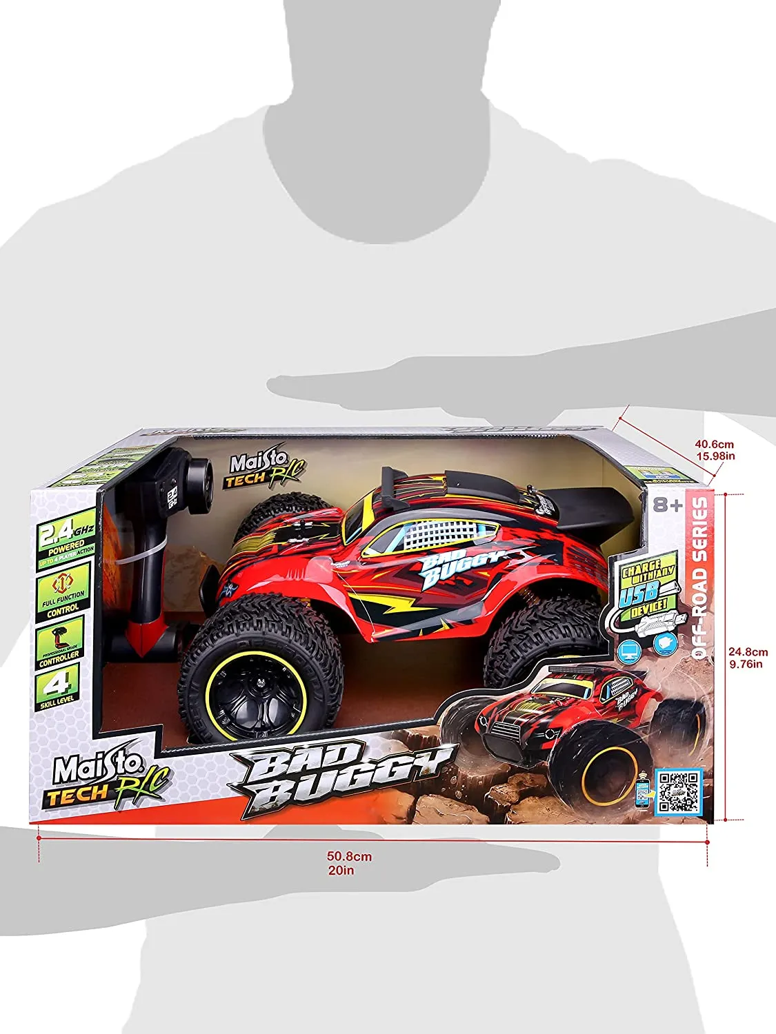 Maisto Tech 581464 - Ferngesteuertes Auto - Off Road Bad Buggy (rot, 38cm)