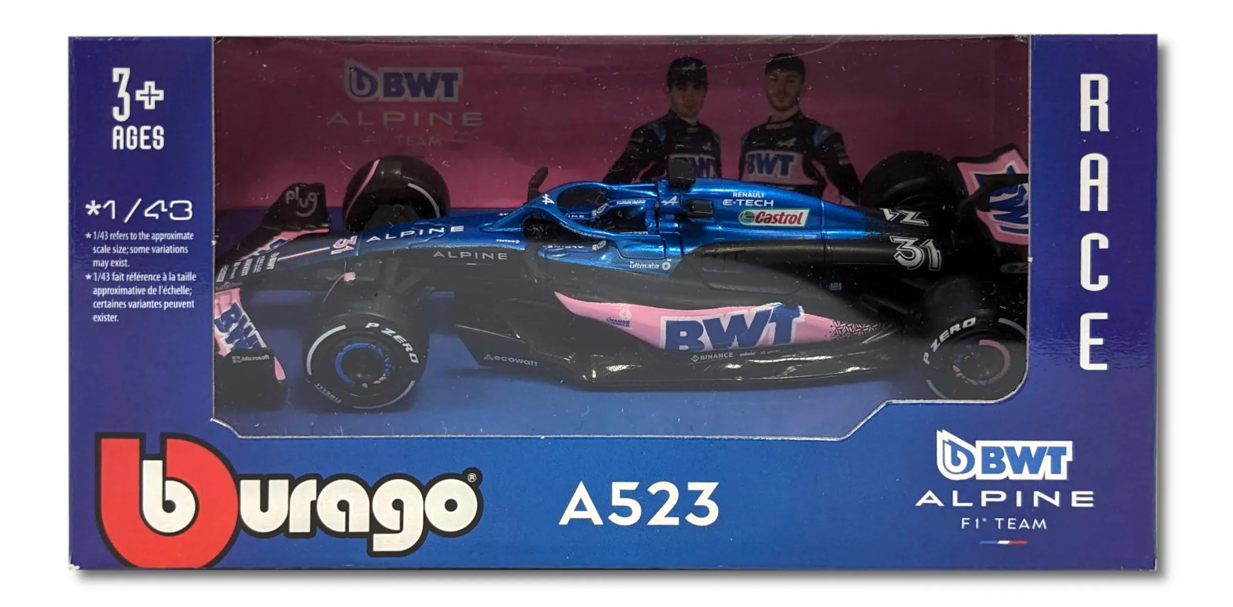 Bburago 18-38072O - Modellauto - F1 Renault Alpine A523 '23 #31 Ocon (Maßstab 1:43)