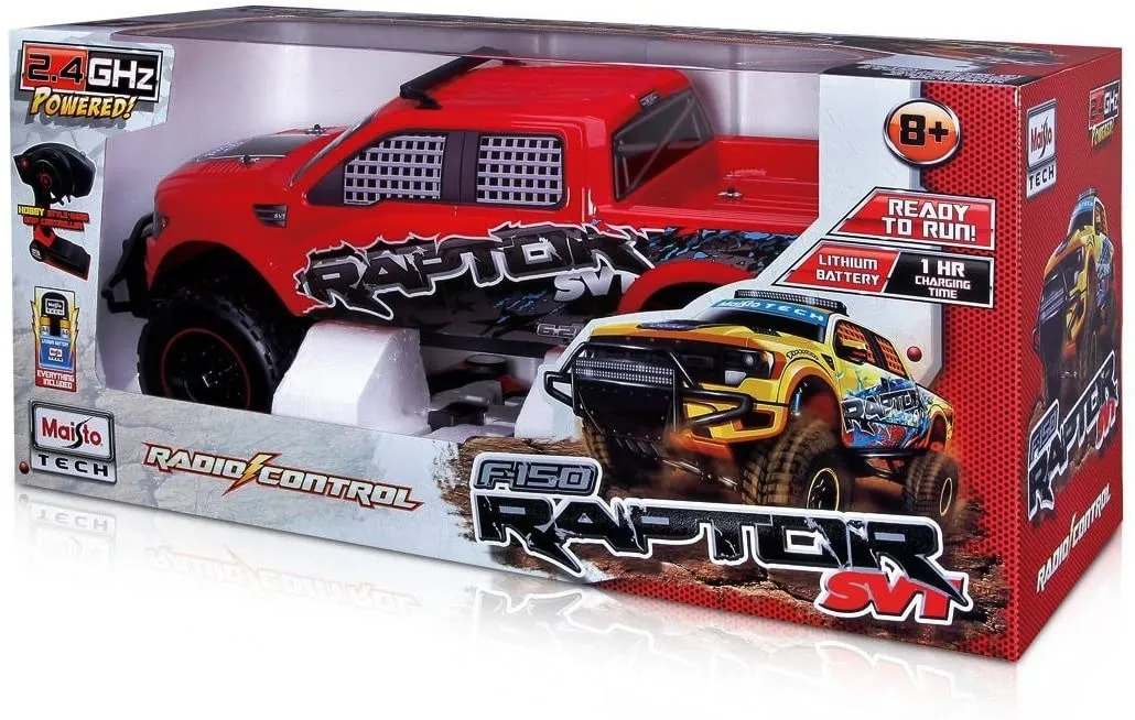 Maisto Tech 581601 - Ferngesteuertes Auto - Ford F150 Raptor AVT (rot, Maßstab 1:6)