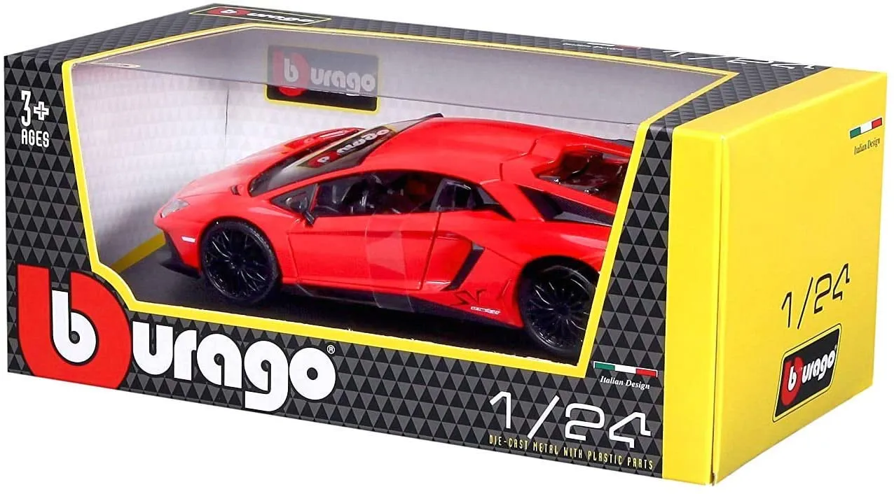 Bburago 18-21079 - Modellauto - Lamborghini Aventador LP 750-4SV (rot, Maßstab 1:24)