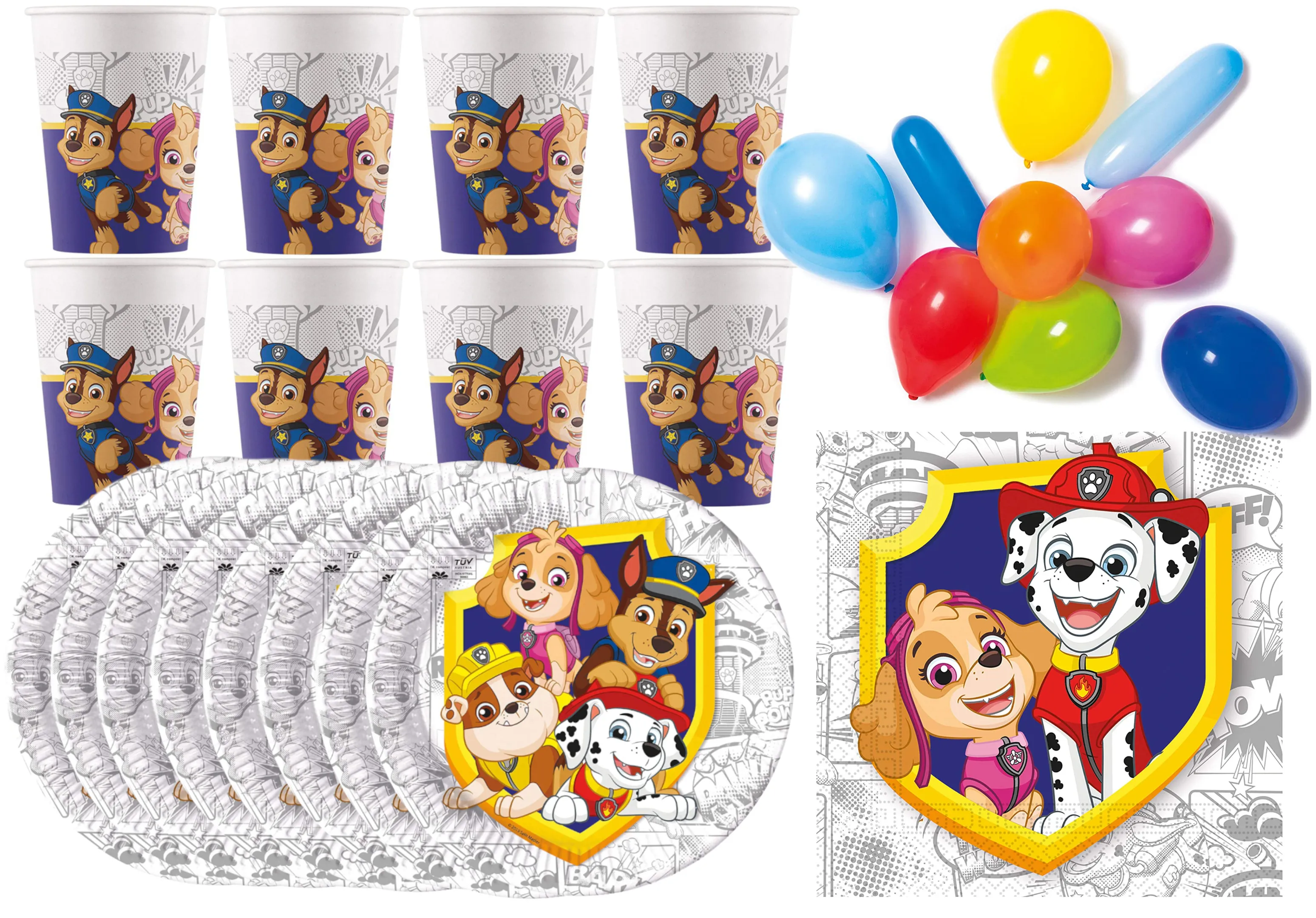 Paw Patrol - Kindergeburtstags-Set (46-teilig, kompostierbar)