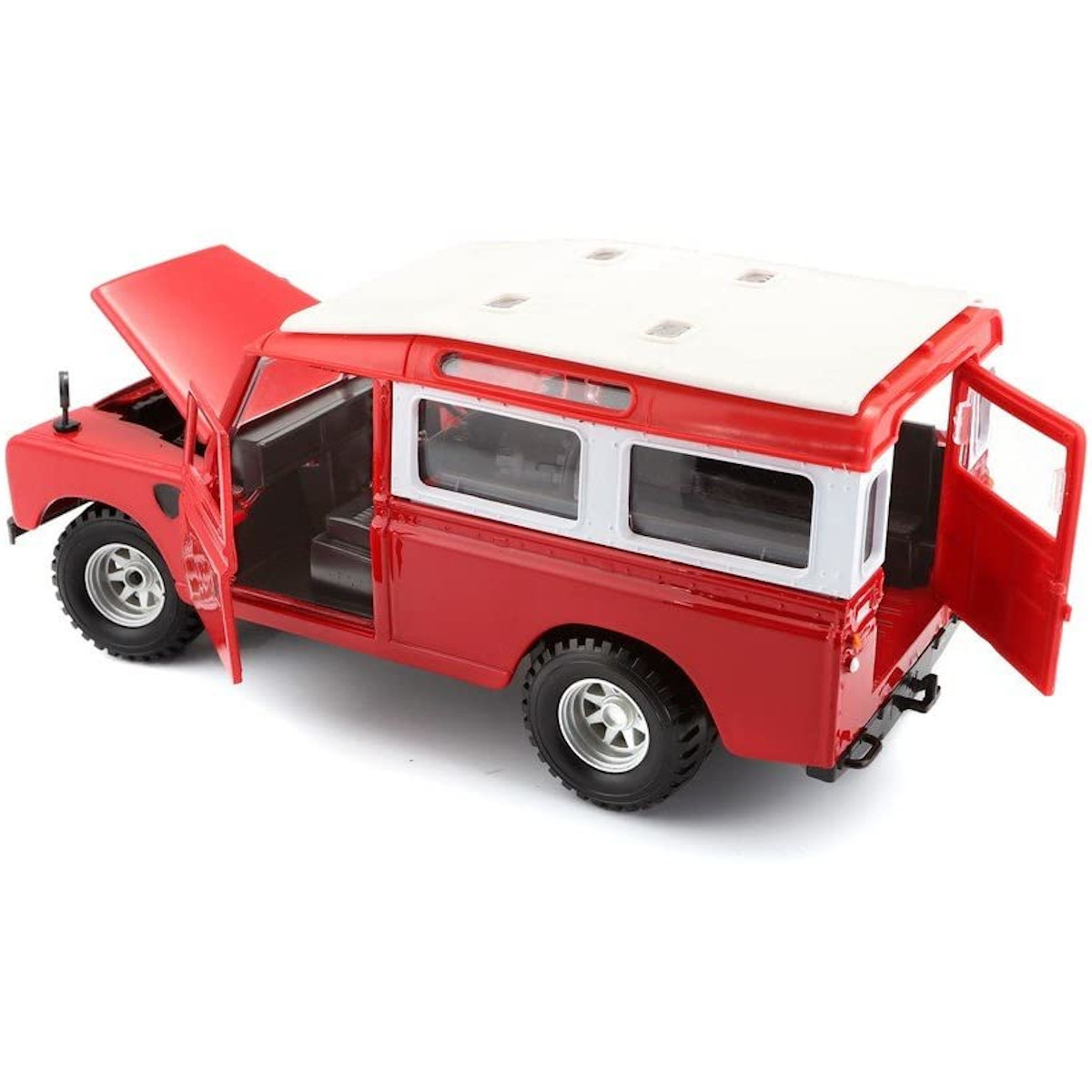 Bburago 18-22063 - Modellauto -  Land Rover Serie II (rot, Maßstab 1:24) 