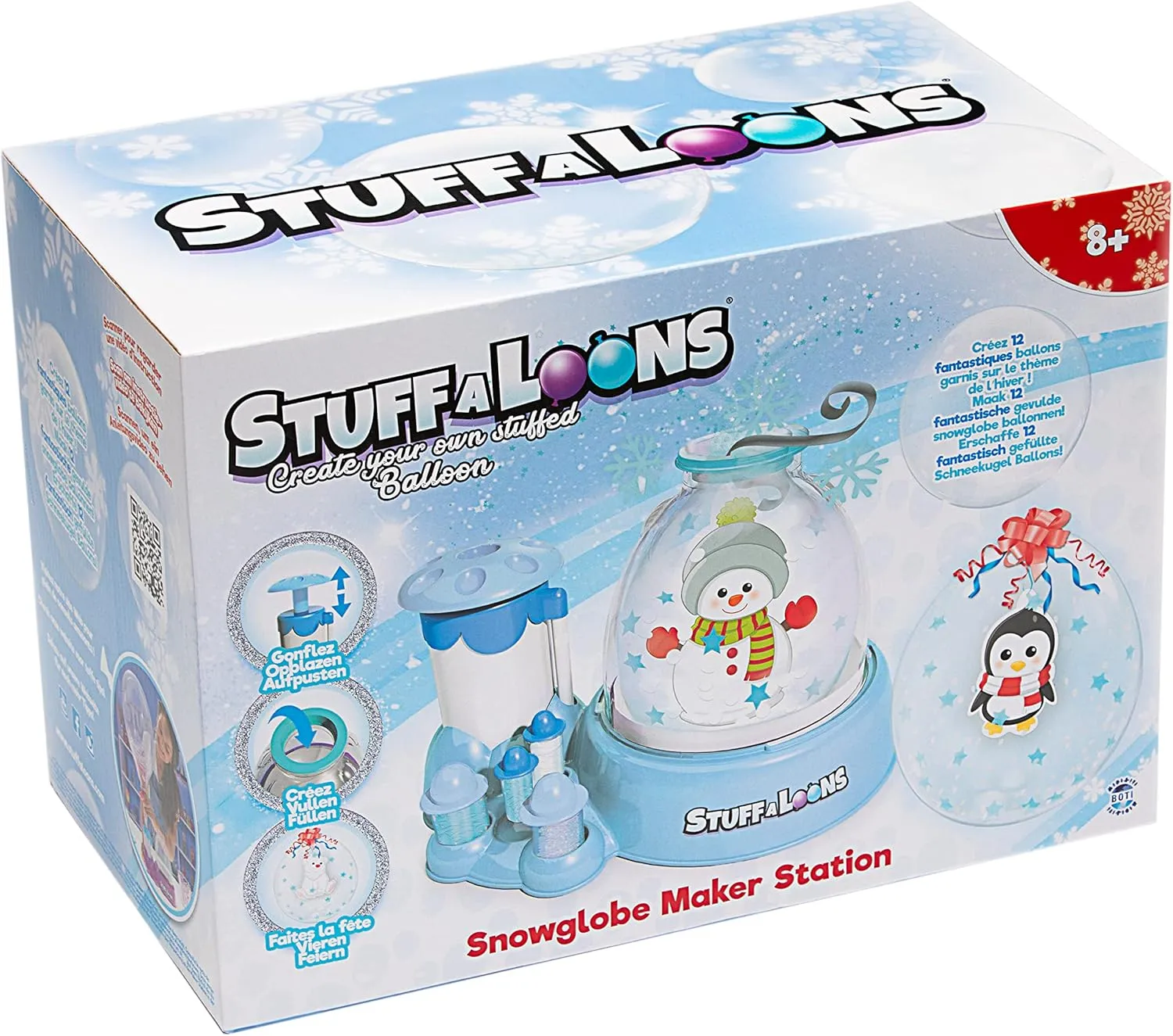 BOTI 37367 - STUFFALOONS - Schneekugel Ballon Station + Happy Holiday Refill Pack