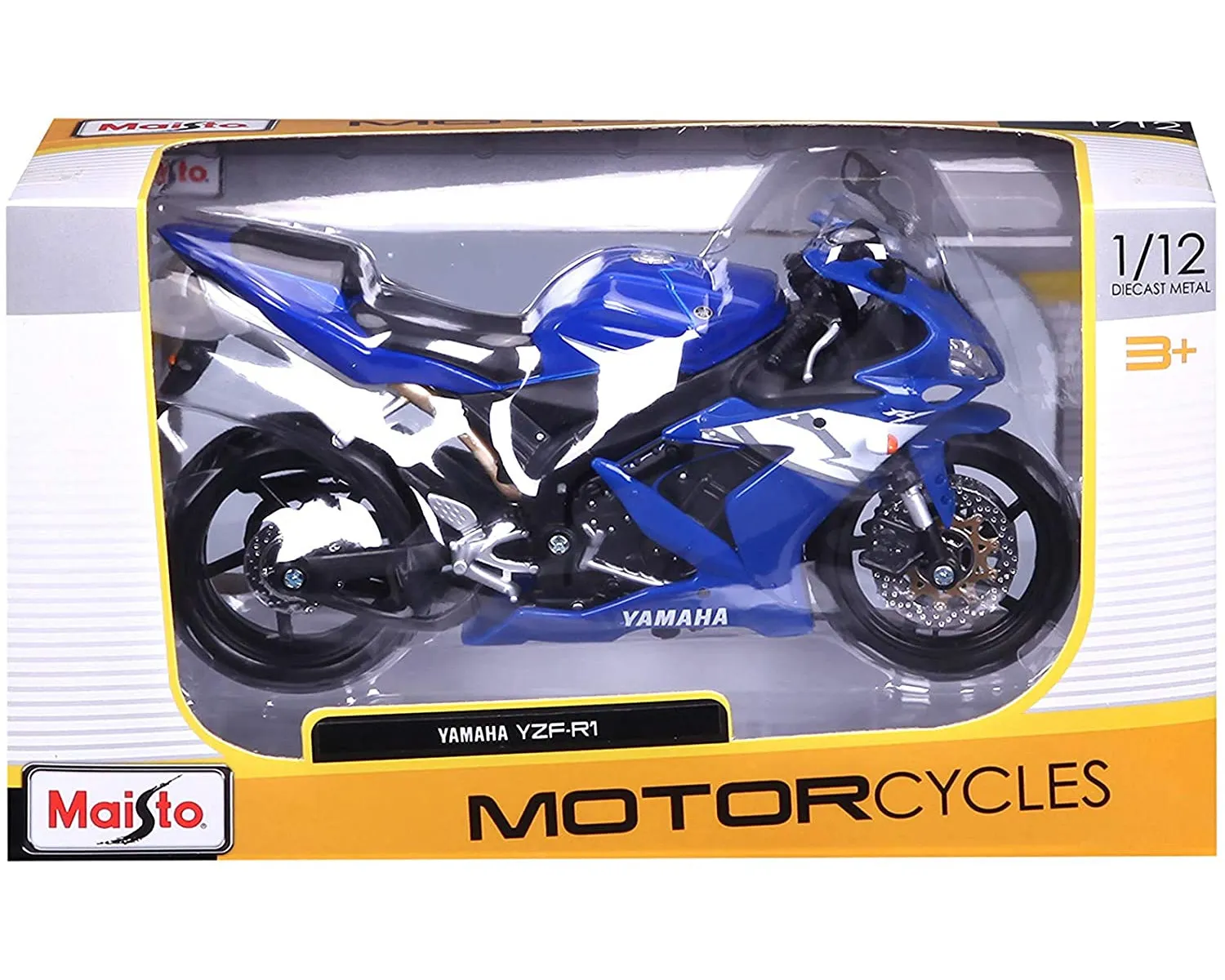 Maisto - Modellmotorrad - Yamaha YZF-R1 (blau, Maßstab 1:12)