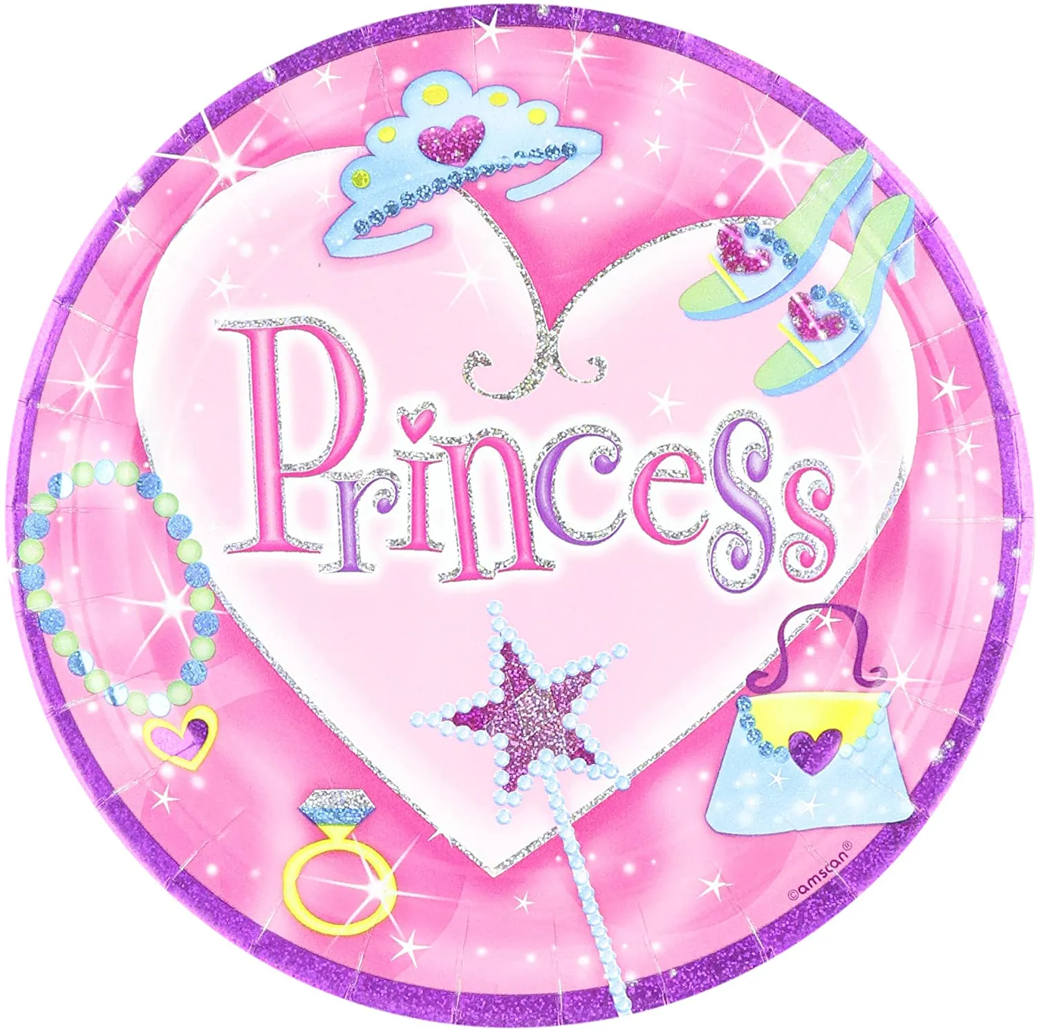 Amscan Prinzessin - großes Kindergeburtstags-Set III (77-teilig)