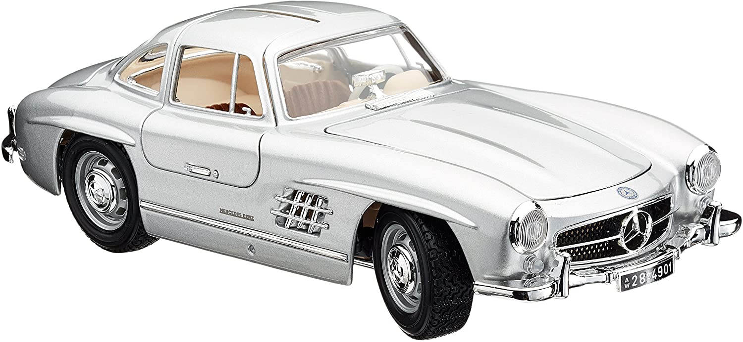 Bburago 18-22023 - Modellauto - Mercedes-Benz 300SL 1954 (silber,  Maßstab 1:24) 