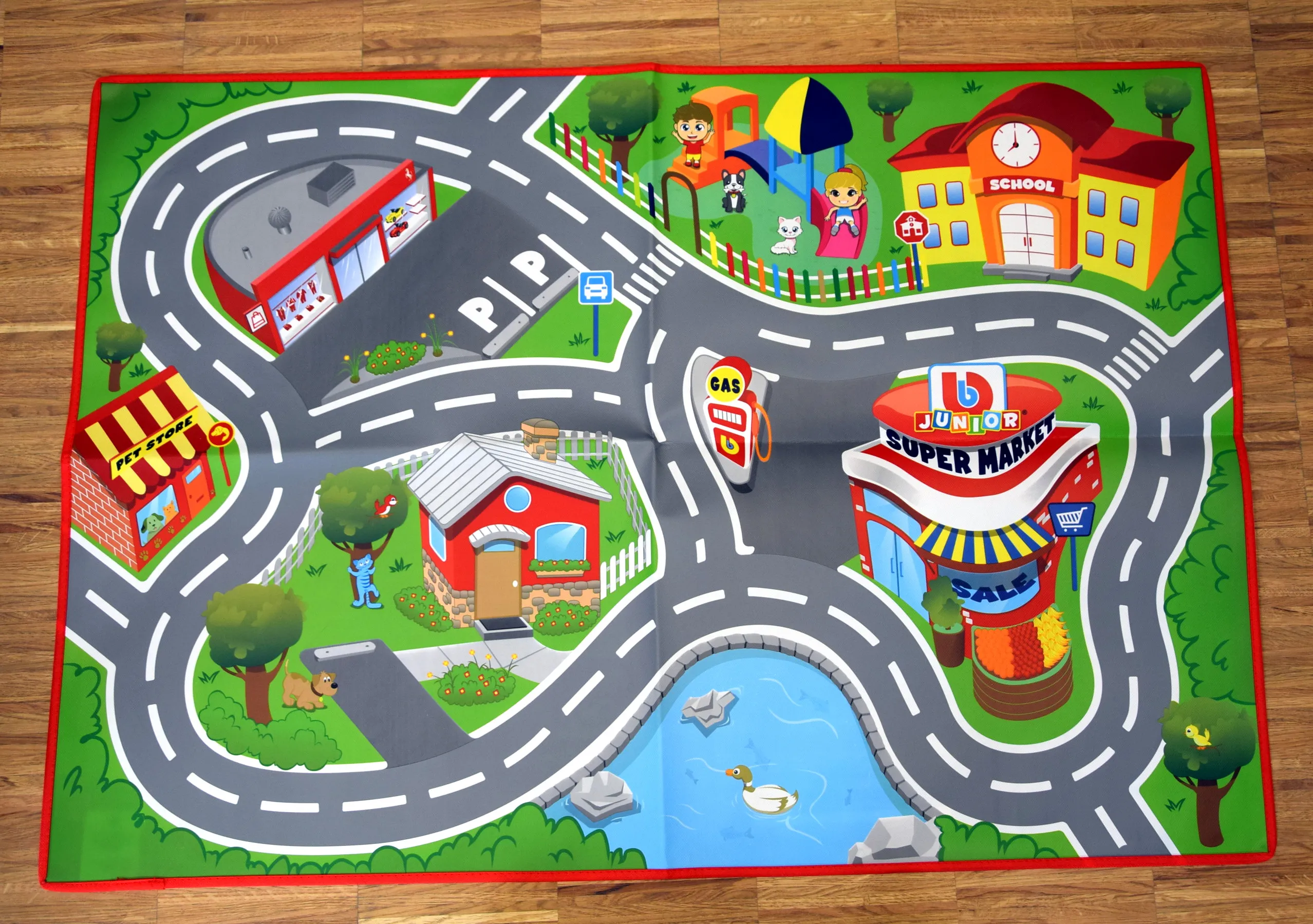 BB Junior - Spielmatte - Ferrari Junior City inkl. Spielzeugauto (100x70cm)