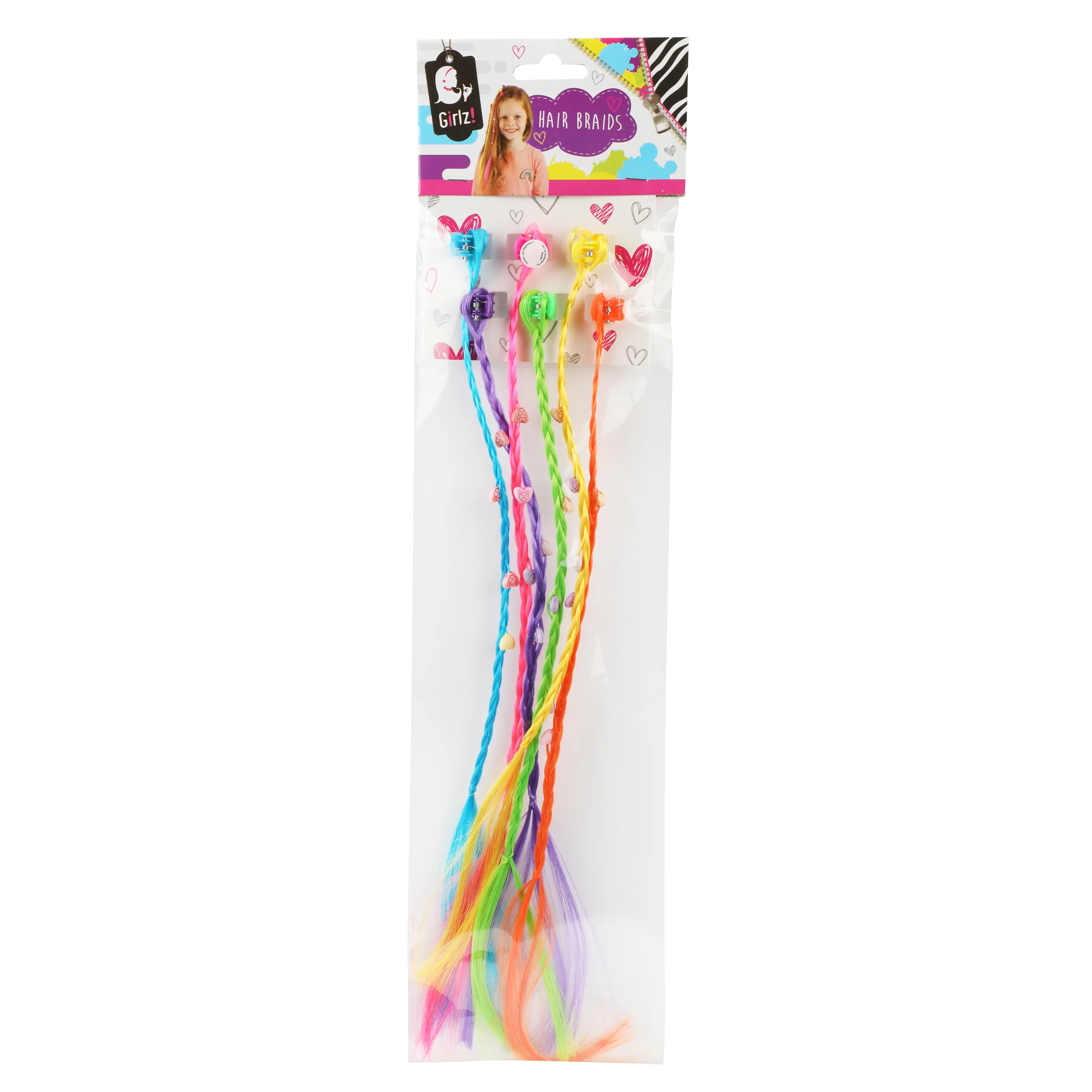 Toi-Toys 45850A - Glamour & Shine - 6 bunte Haarsträhnen Clip-on