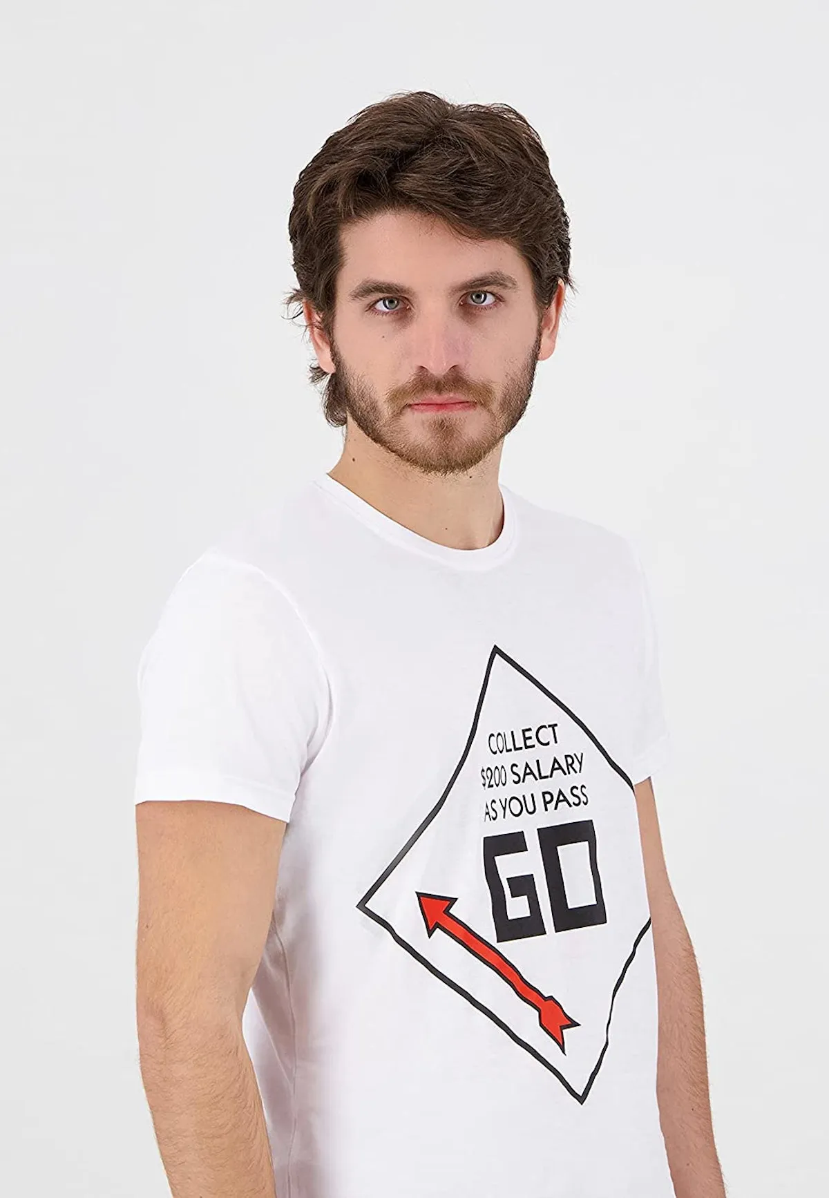 Difuzed - T-Shirt Herren - Monopoly »GO« (weiß)