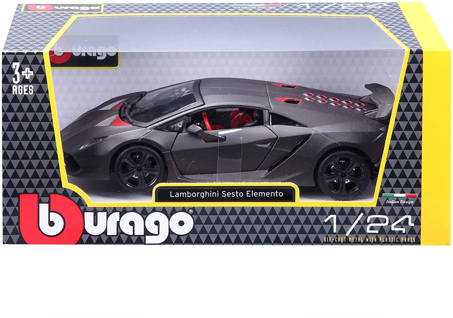 Bburago 18-21061 - Modellauto - Lamborghini Sesto Elemento (grau metallic, Maßstab 1:24)