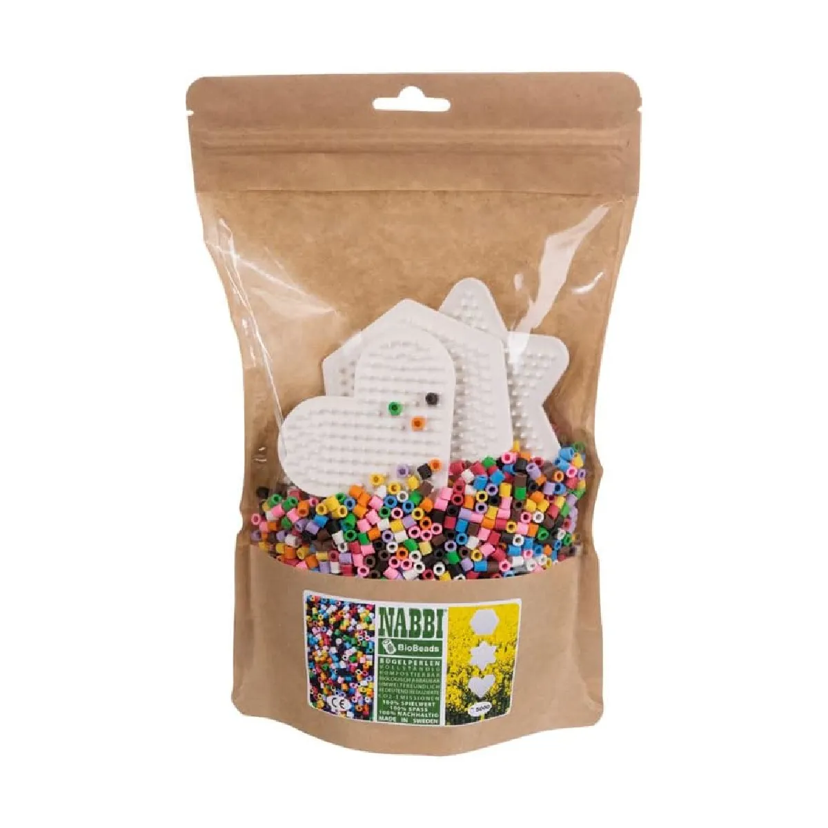 Nabbi 1090011 - Bügelperlen (5000 Stück + 3 Legeplatten)