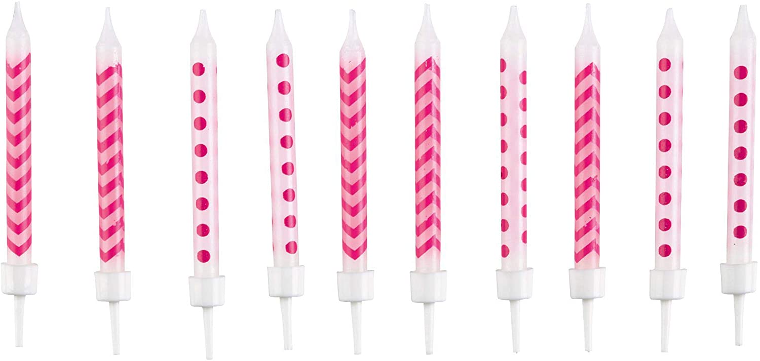 Amscan Kuchenkerzen mit Halterung - Prinzessin (10er Pack)