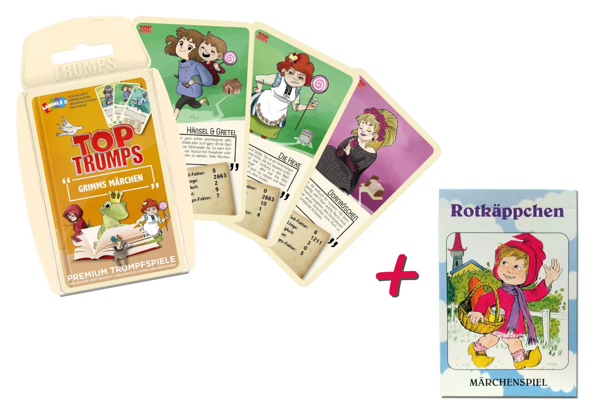 Märchen 2er Set: Top Trumps Grimms Märchen + Rotkäppchen Märchenspiel
