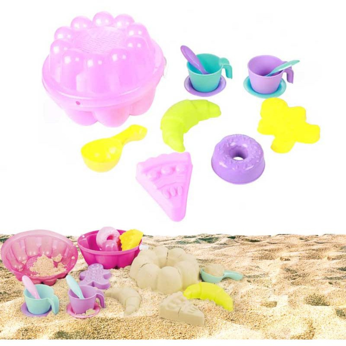 Toi-Toys - GO PLAY Strandset - in Kuchenform (13-teilig) Toi-Toys - GO PLAY Strandset - in Kuchenform (13-teilig)