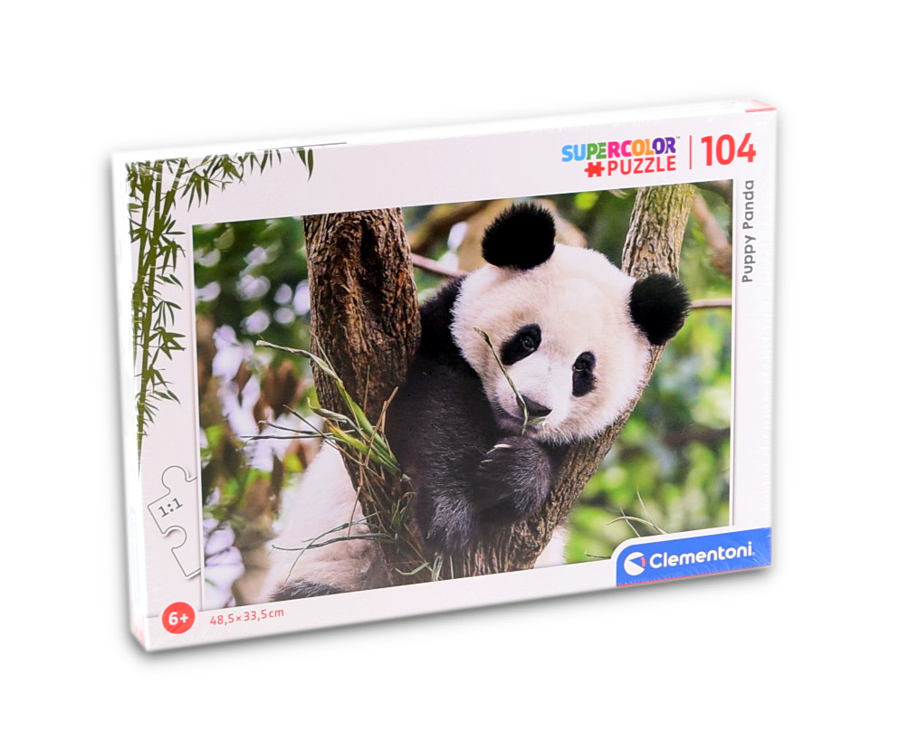 Clementoni Supercolor Puzzle - 3er Set 104 Teile - Puppy (Tiger, Löwe, Panda)