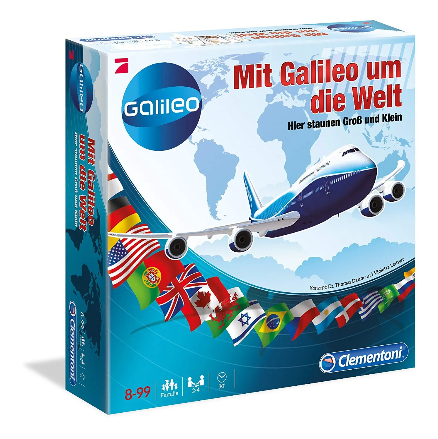 Clementoni - Mit Galileo um die Welt - Brettspiel