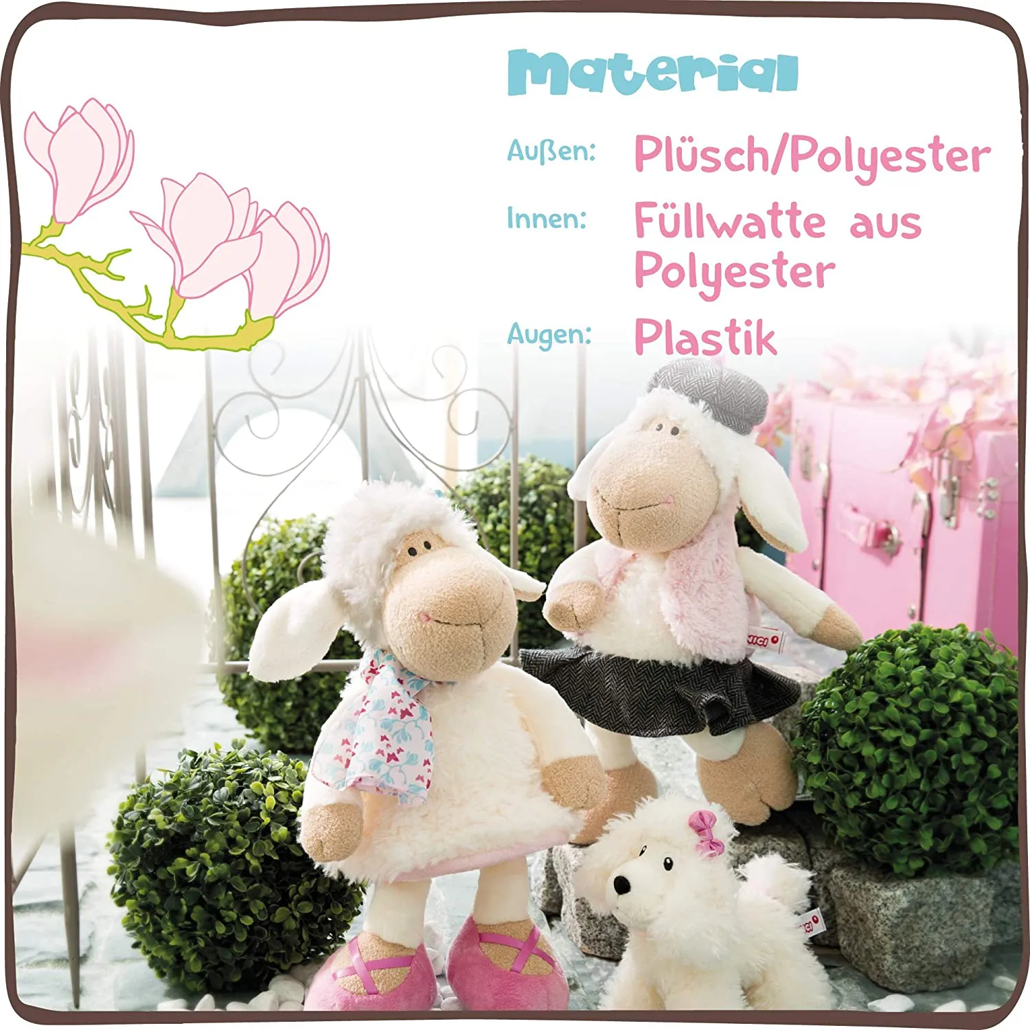 NICI 44262 - Plüschanhänger - Schaf Jolly Chic (10cm)