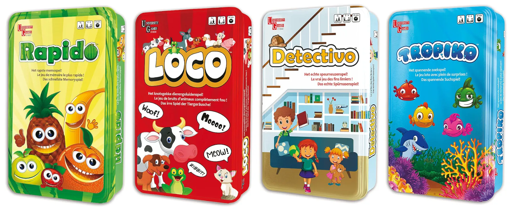 Piatnik Rätsel und Memo-Spielepaket (Rapido, Loco, Tropiko, Detectivo)