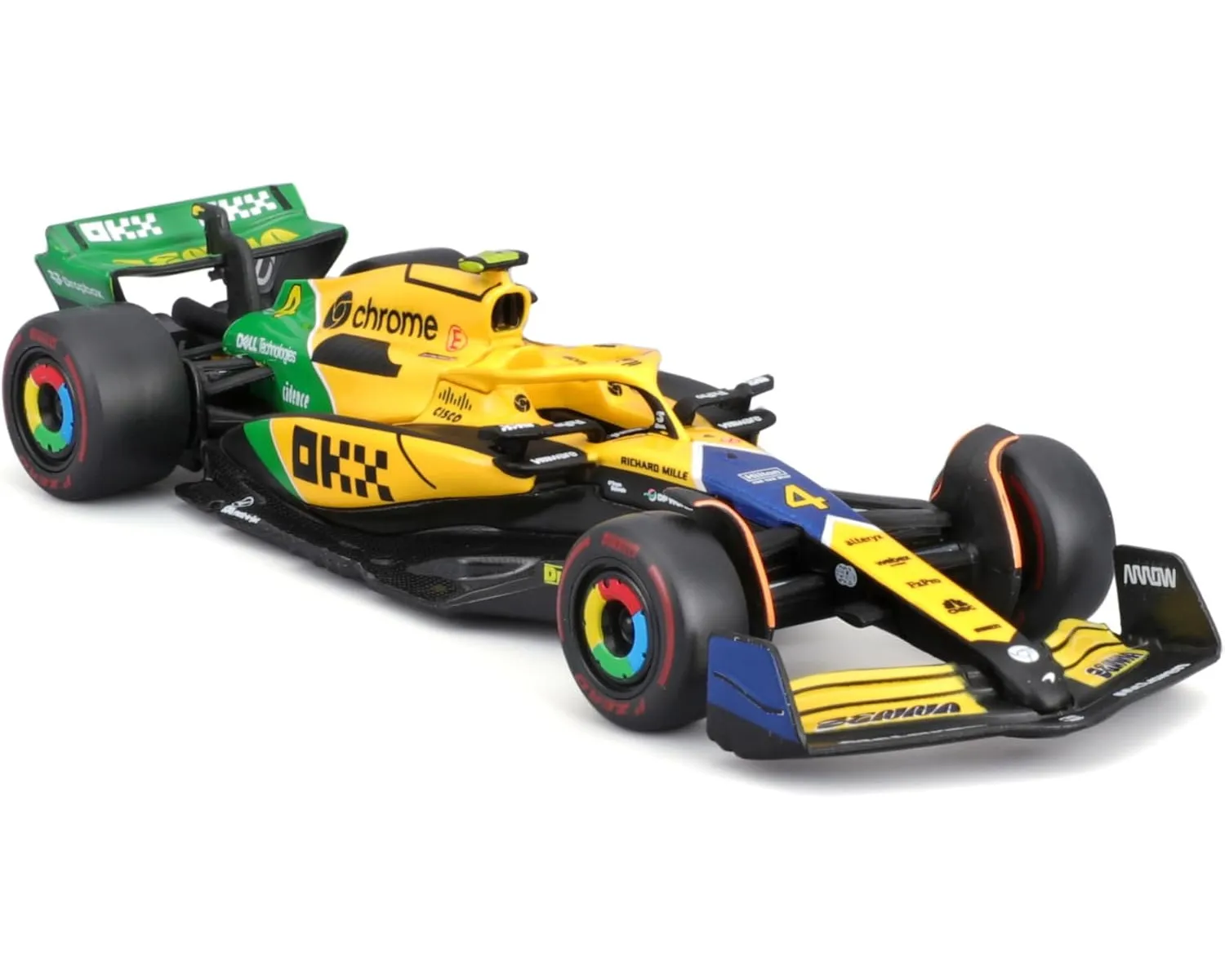 Bburago 18-38214 - Modellauto - F1 MCLaren MCL38 "Monaco (Senna)" #4 Norris, '24 (Maßstab 1:43)