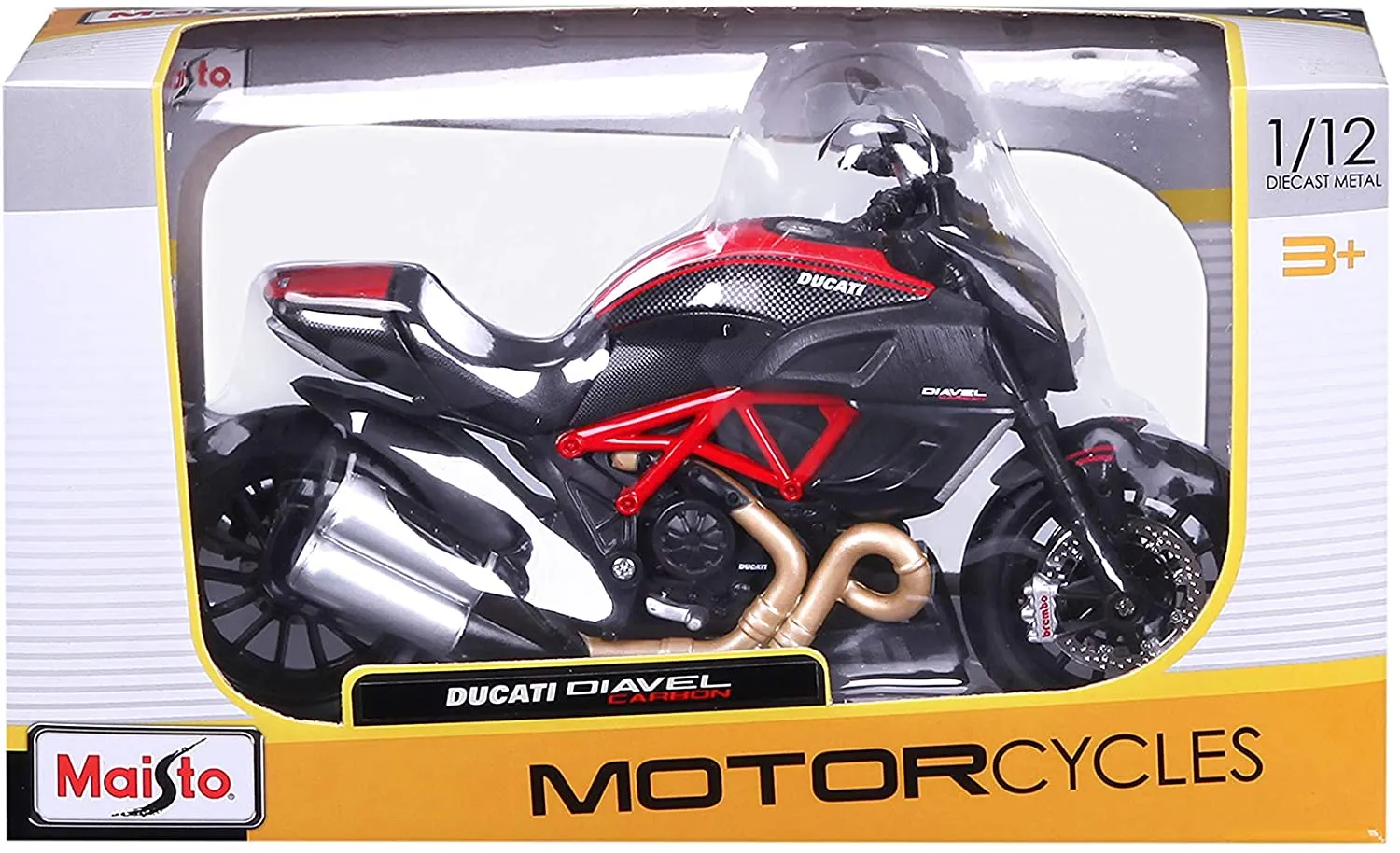 Maisto 5-11023 - Modellmotorrad - Ducati Diavel Carbon (schwarz-rot, Maßstab 1:12)