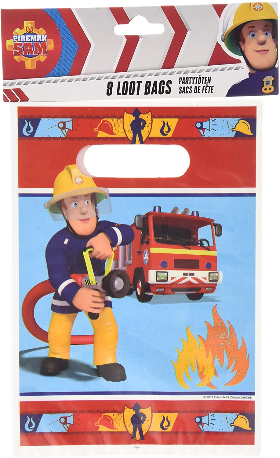Amscan 998155 - Feuerwehrmann Sam - Geschenktüten (8 Stück)