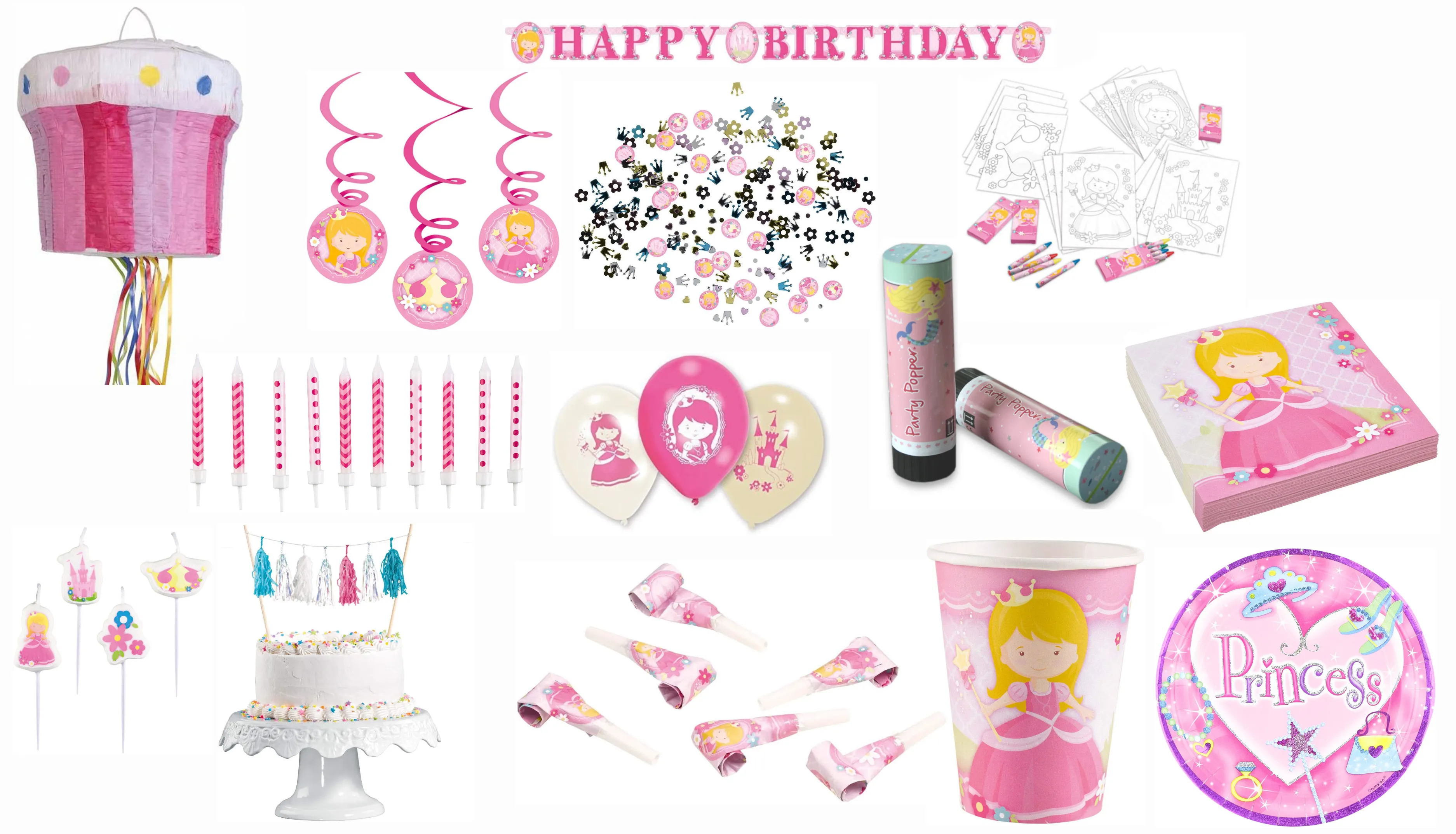 Amscan Prinzessin - großes Kindergeburtstags-Set II (78-teilig) Amscan Prinzessin - großes Kindergeburtstags-Set II (78-teilig)