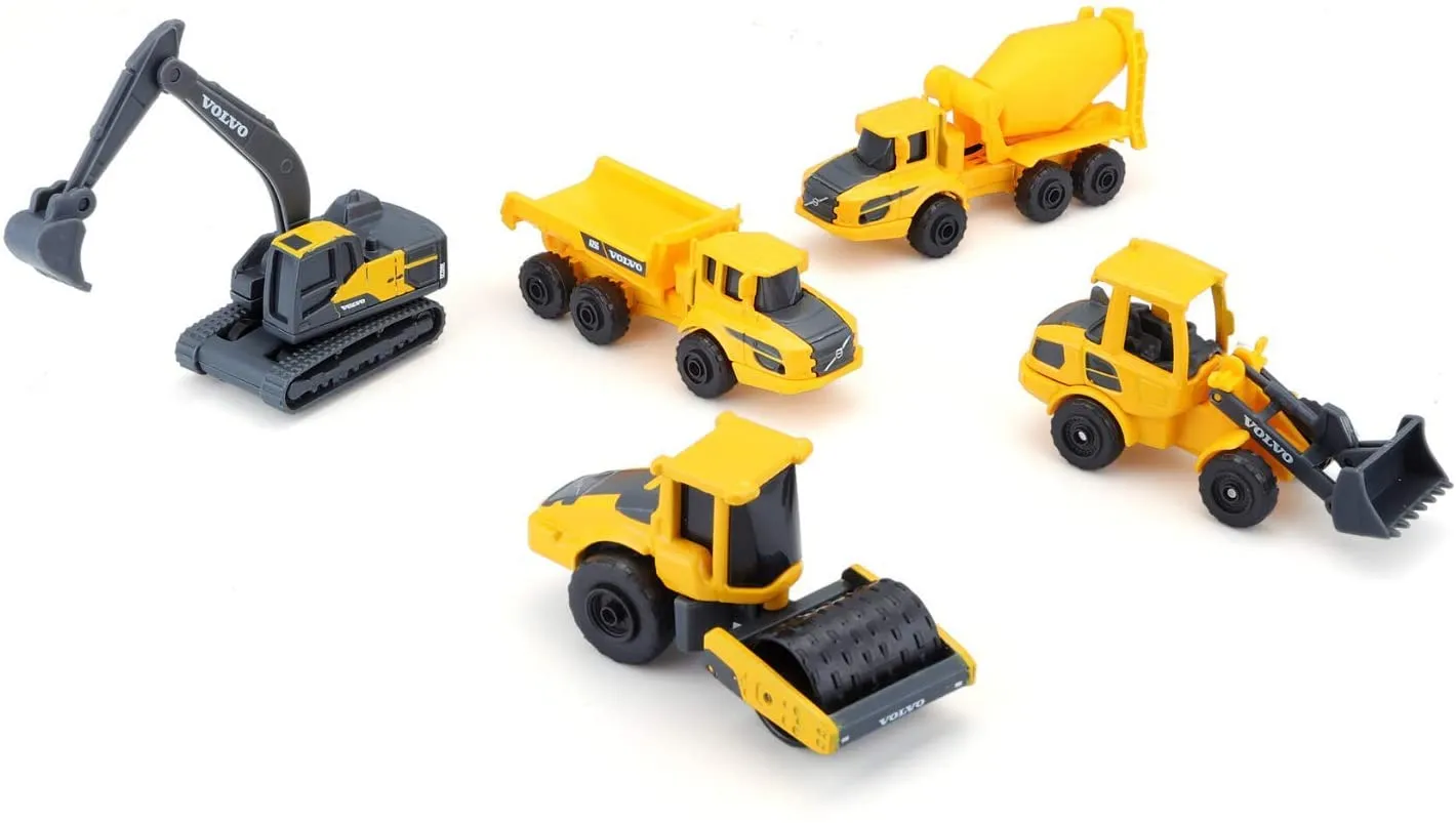 Maisto 12375 - Volvo Baufahrzeuge 5er-Set (8cm)