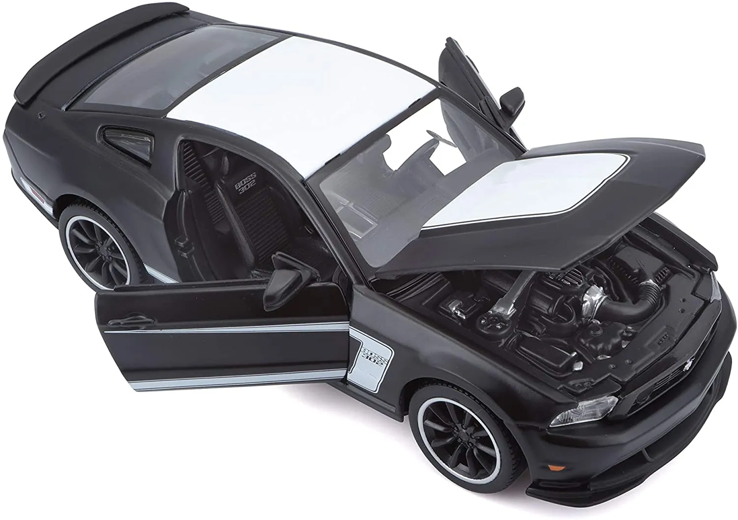 Maisto 31269 - Modellauto - Ford Mustang Boss 302 (mattschwarz, Maßstab 1:24)