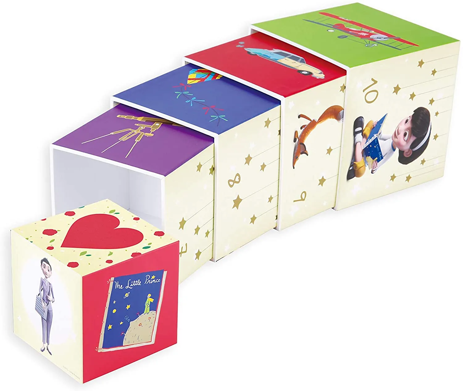 Der kleine Prinz - Spiele 3er Set (Memo, Domino, Stapelwürfel)