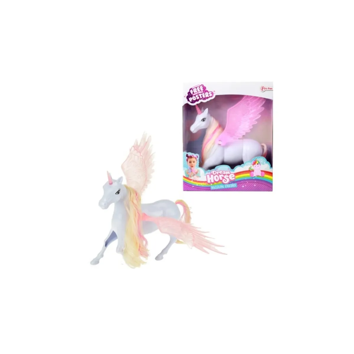 Toi-Toys 06159A - DREAM HORSE Einhorn mit beweglichen Flügeln