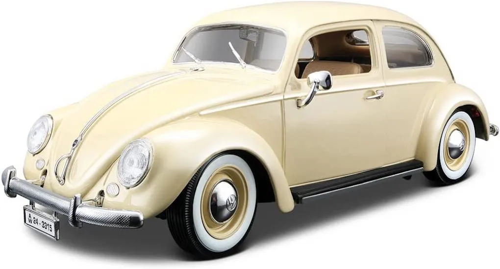 Bburago 18-12029W - Modellauto - Volkswagen Käfer-Beetle 1955 (beige, Maßstab 1:18)