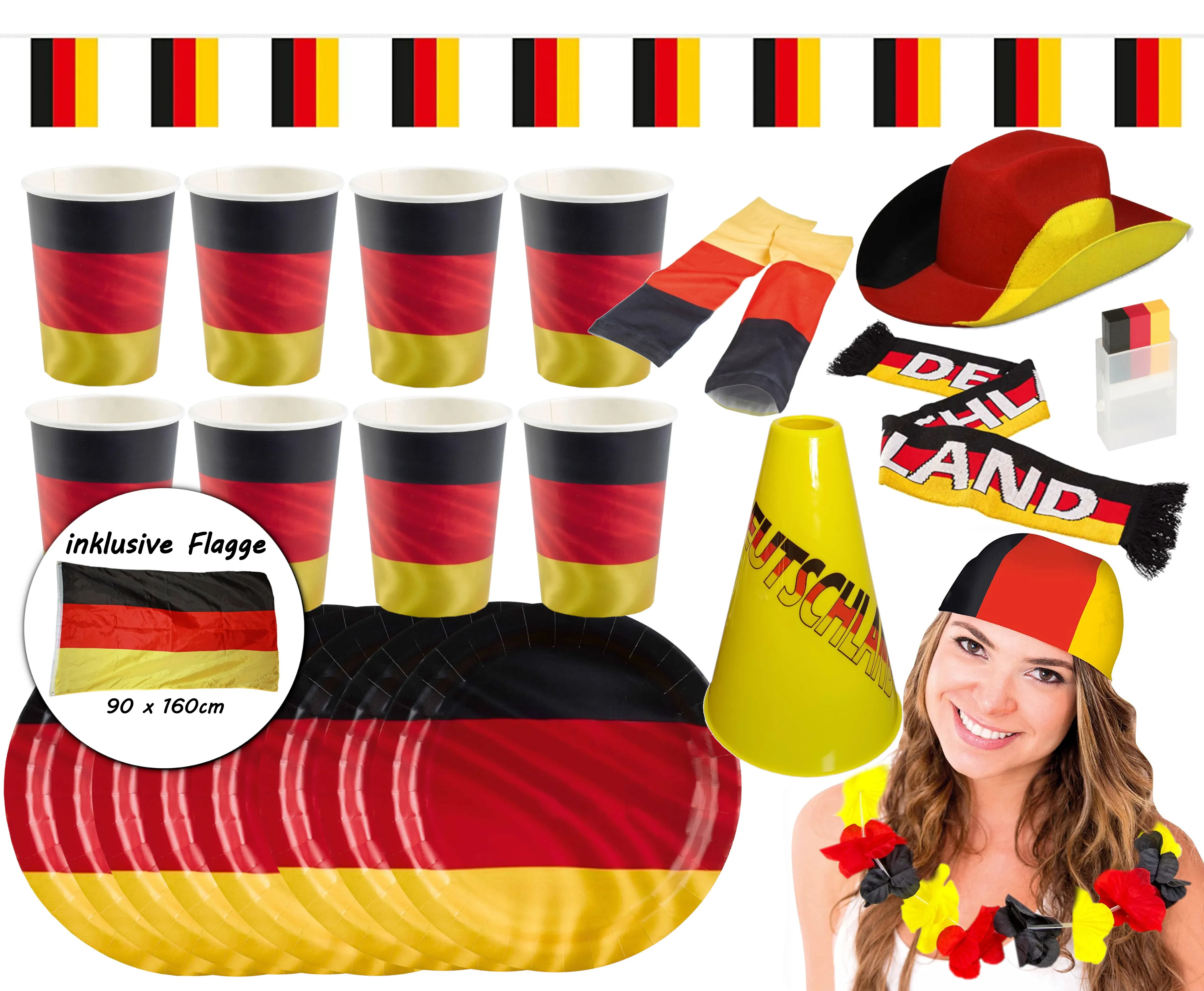 Amscan - Großes Deutschland Fan-Set (26-teilig)