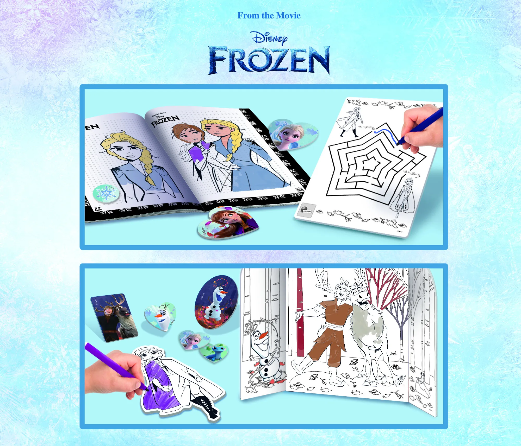 Lisciani 92925 - Frozen Mal- und Zeichenschule mit Rucksack