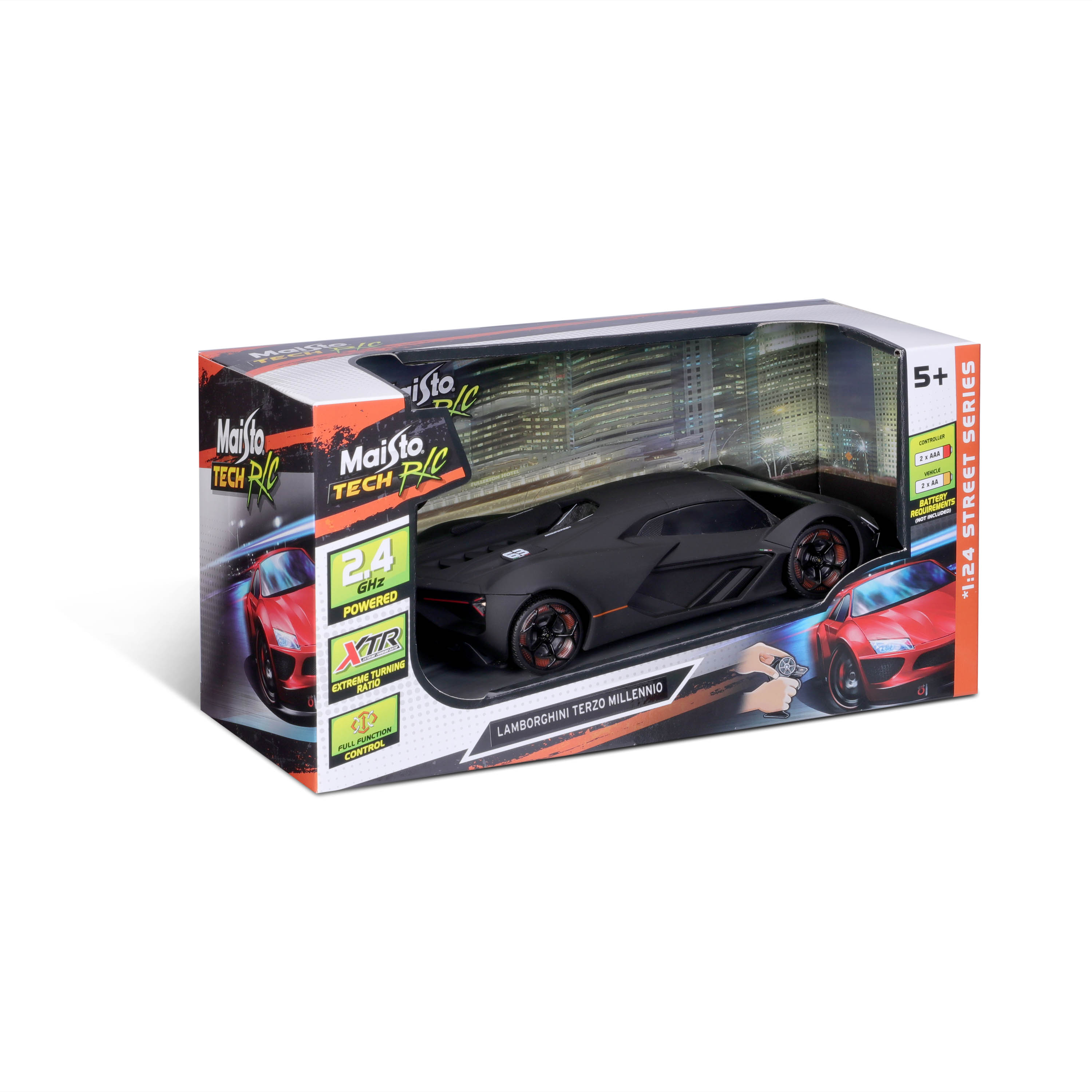 Maisto Tech 81525 - Ferngesteuertes Auto - Lamborghini Terzo Millennio (matt-schwarz, Maßstab 1:24) 