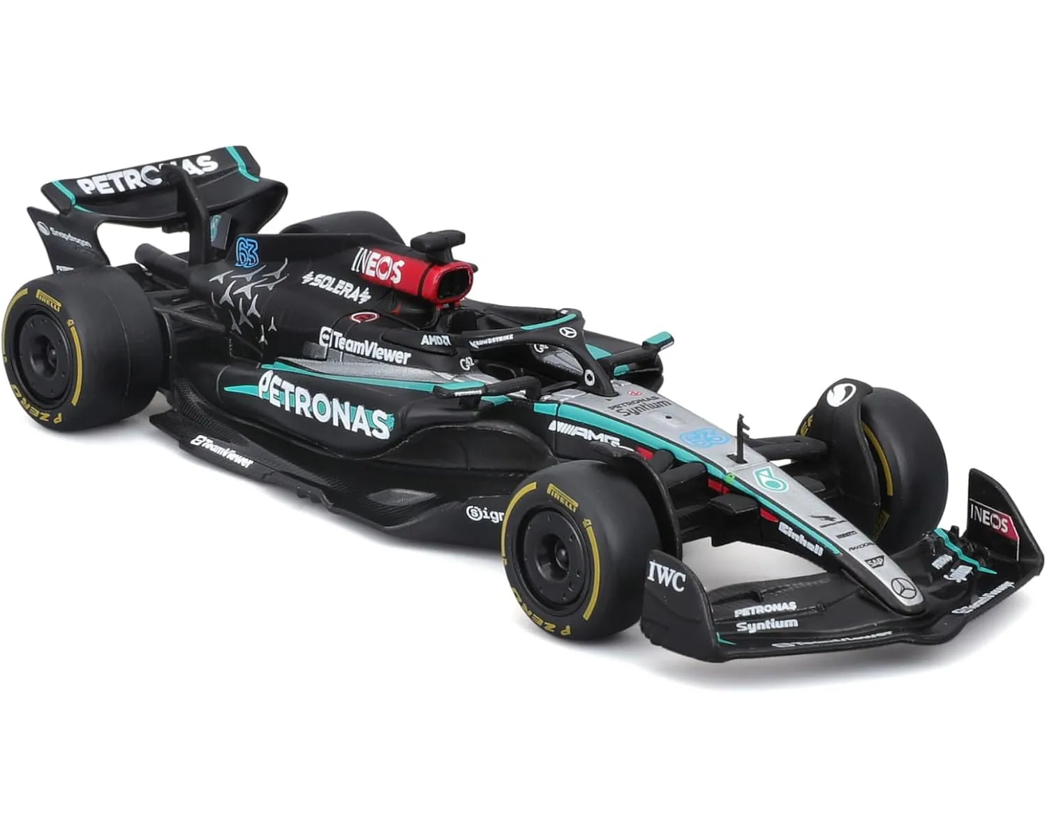 Bburago 18-38208R - Modellauto - F1 MB AMG W15E GB GP #63 Russell (Maßstab 1:43)