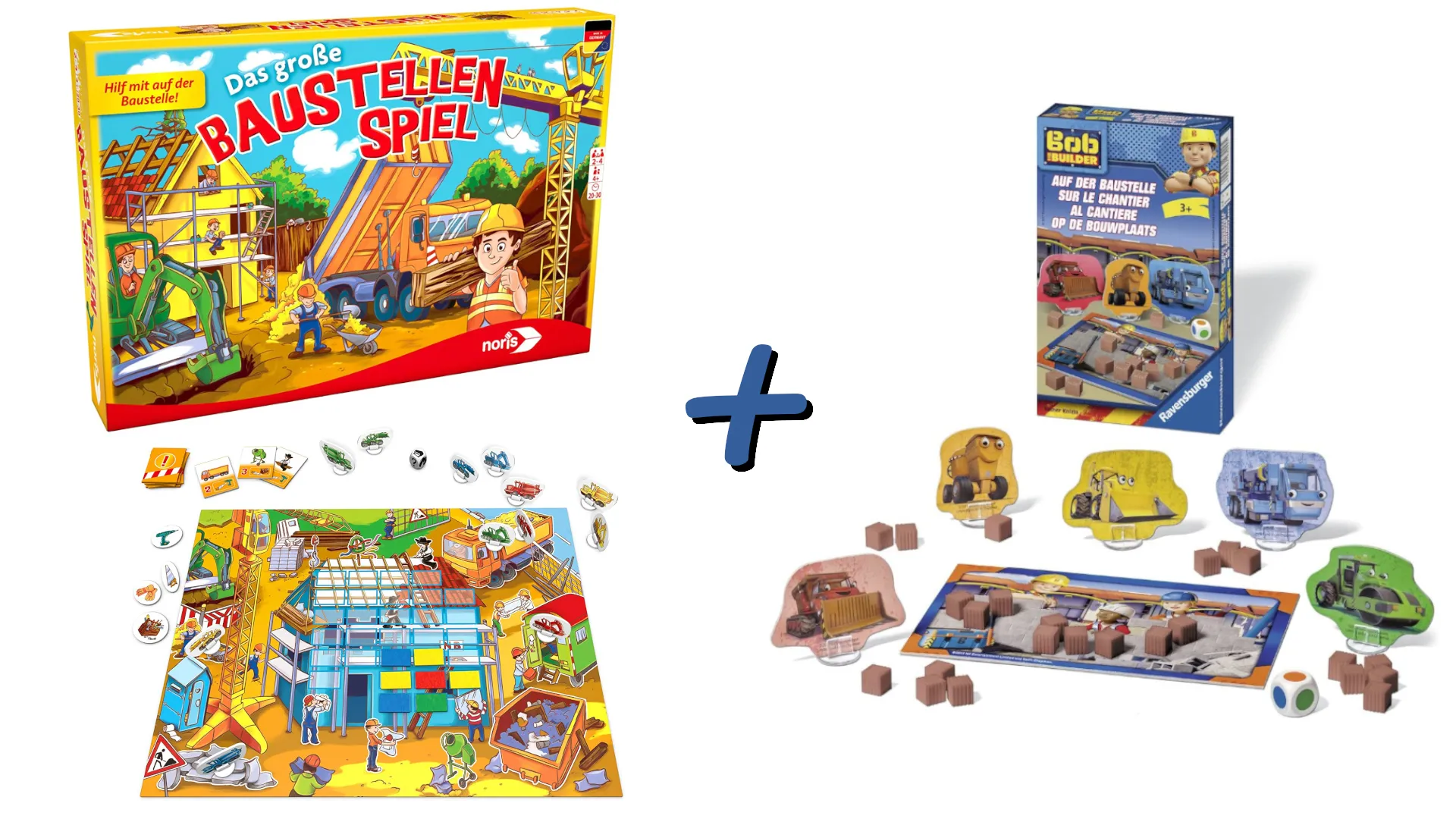 Baustellenspiel 2er Set: Das große Baustellenspiel + Bob der Baumeister: Auf der Baustelle