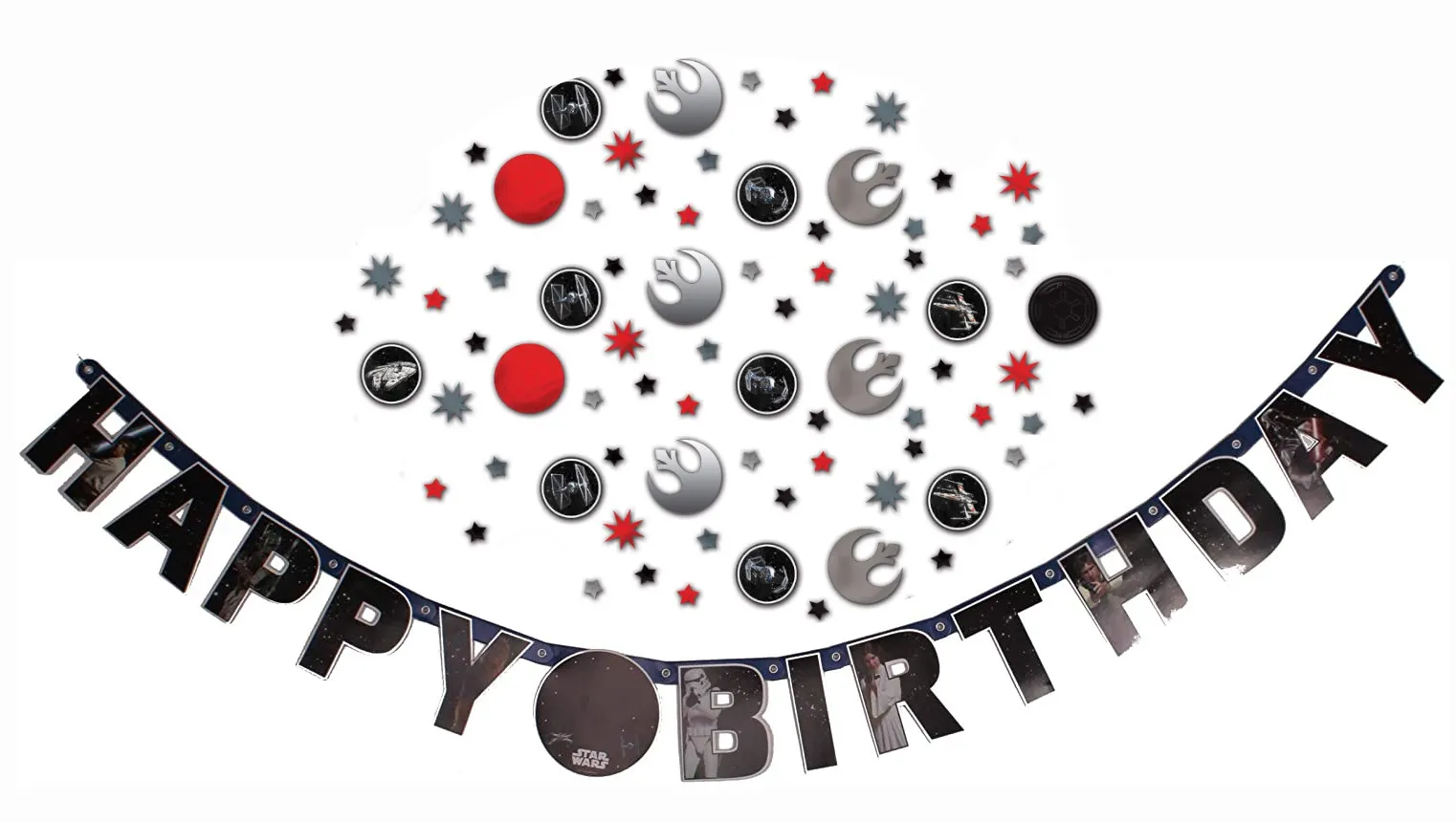 Amscan Star Wars - Happy Birthday Girlande (140cm) + Konfetti (34g)