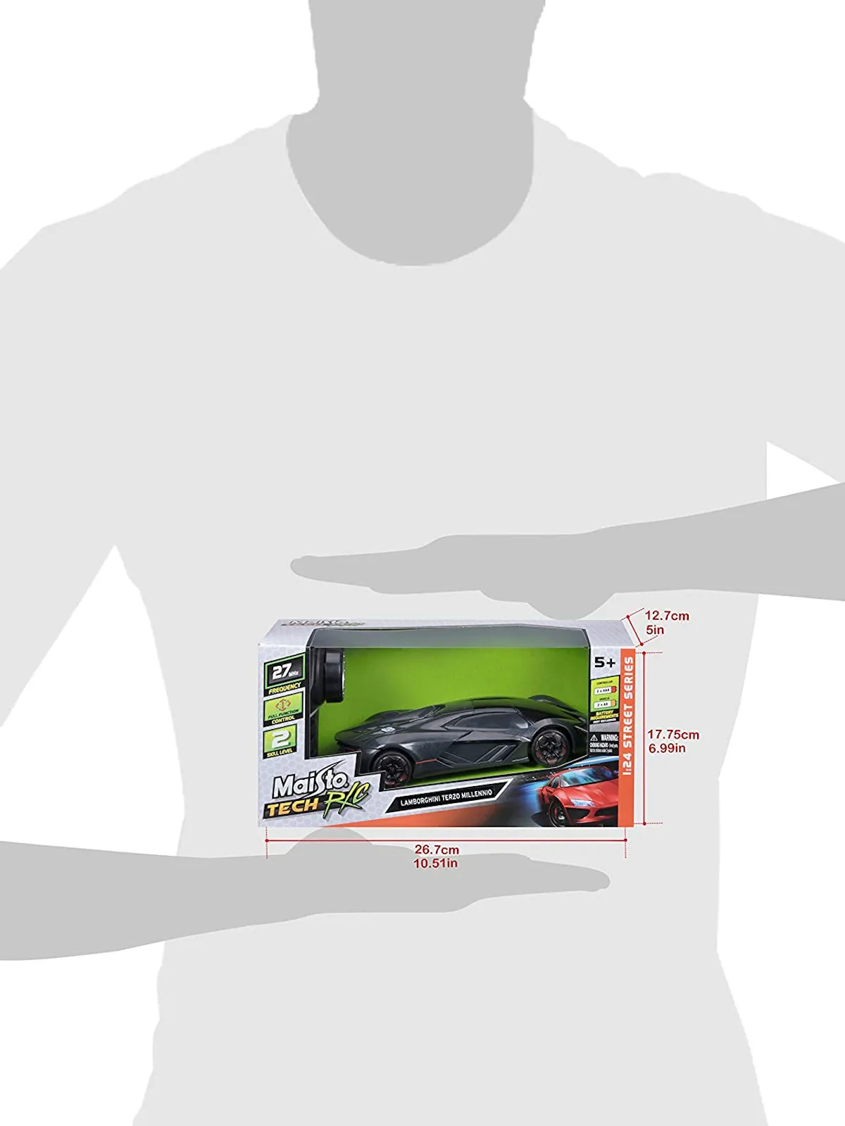 Maisto Tech 81507 - Ferngesteuertes Auto -  Lamborghini Terzo Millennio (schwarz, Maßstab 1:24)