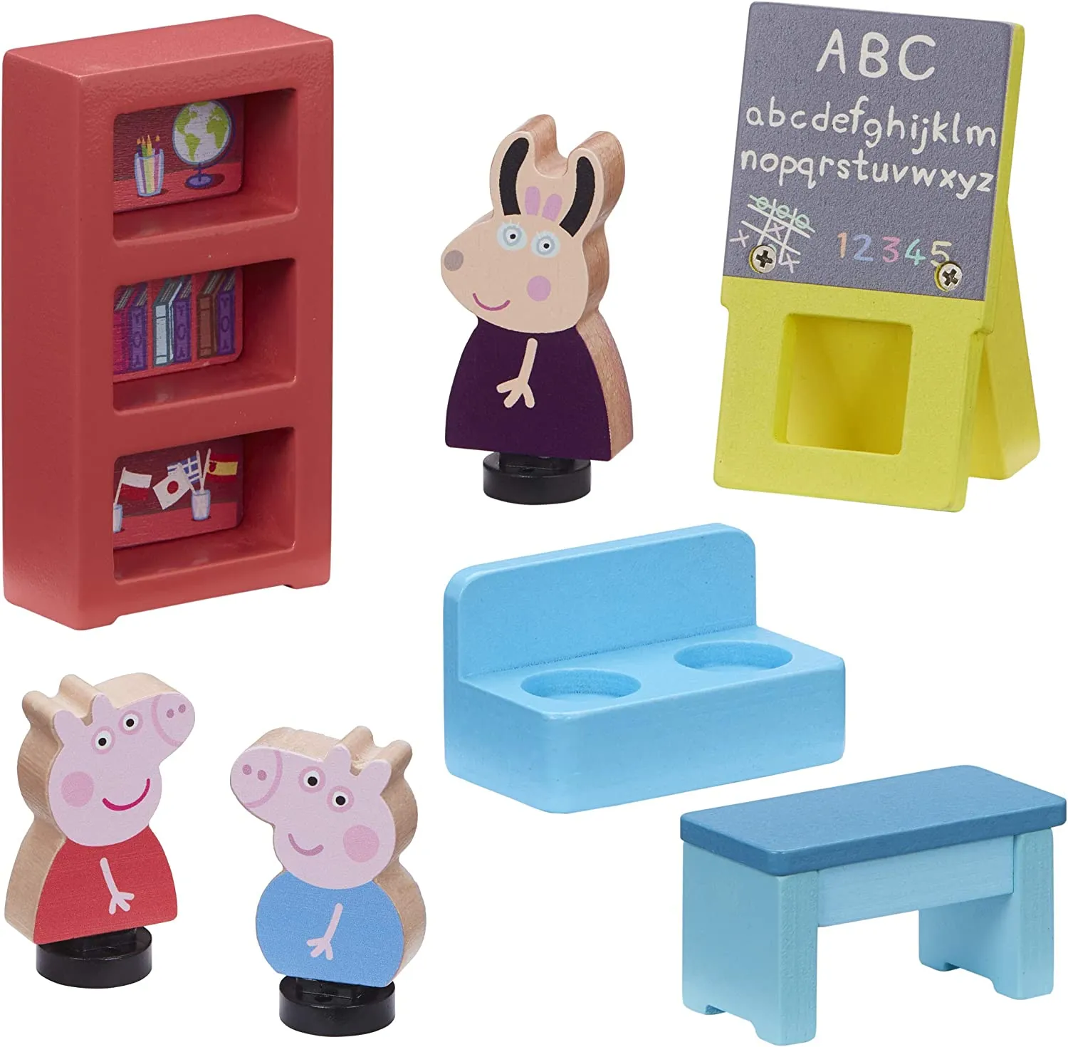 Peppa Wutz Holz Spielzeug - Schulhaus (mit Figuren & Accessoires)