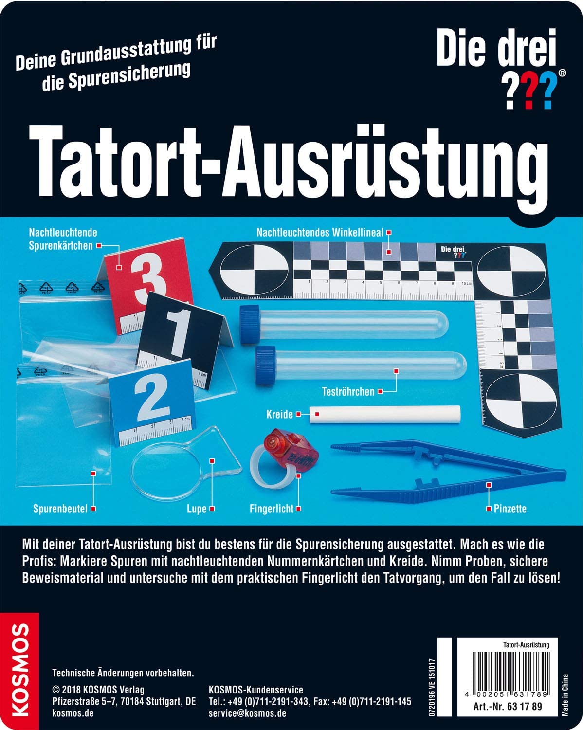 Kosmos - Die Drei ??? Fragezeichen - großes Detektiv-Set (7-teilig)