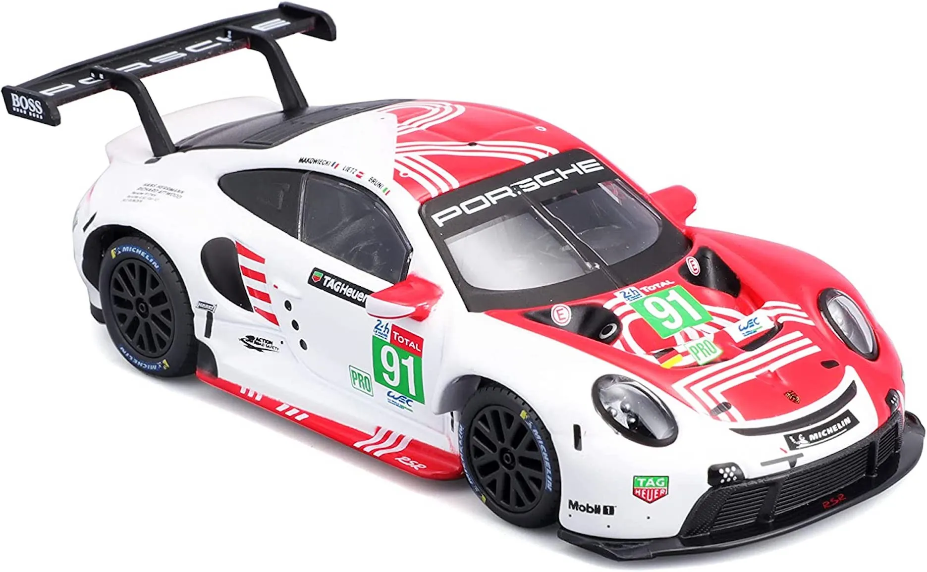 Bburago 18-38308 - Modellauto - Porsche 911 RSR LeMans '20 (rot, Maßstab 1:43)