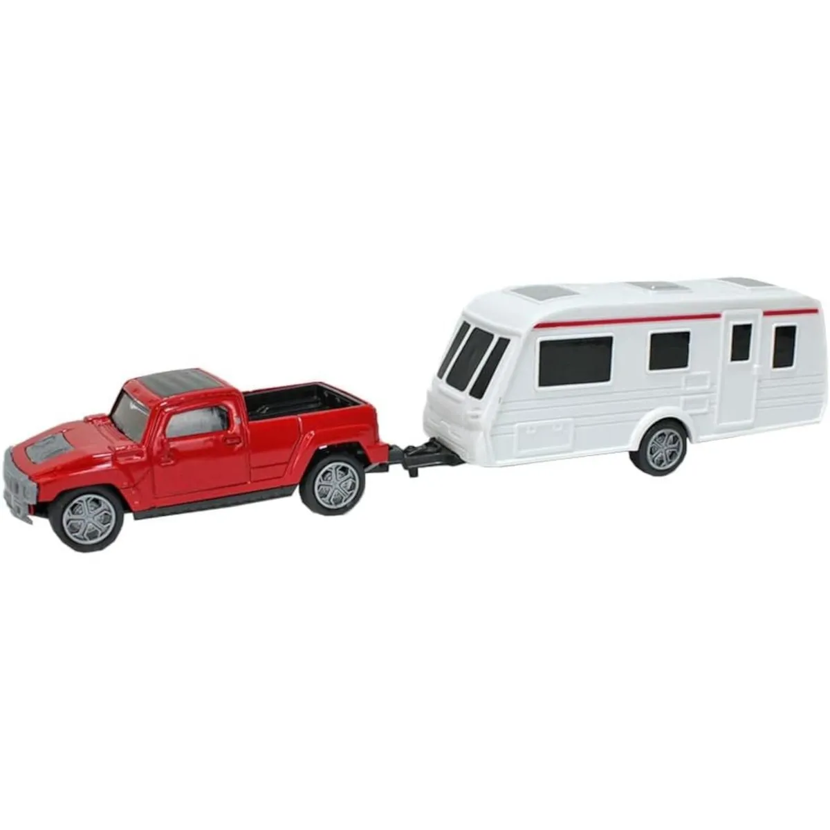 Toi-Toys - Modellfahrzeug Set - Wohnmobil + Wohnwagen + Pick-Up-Truck