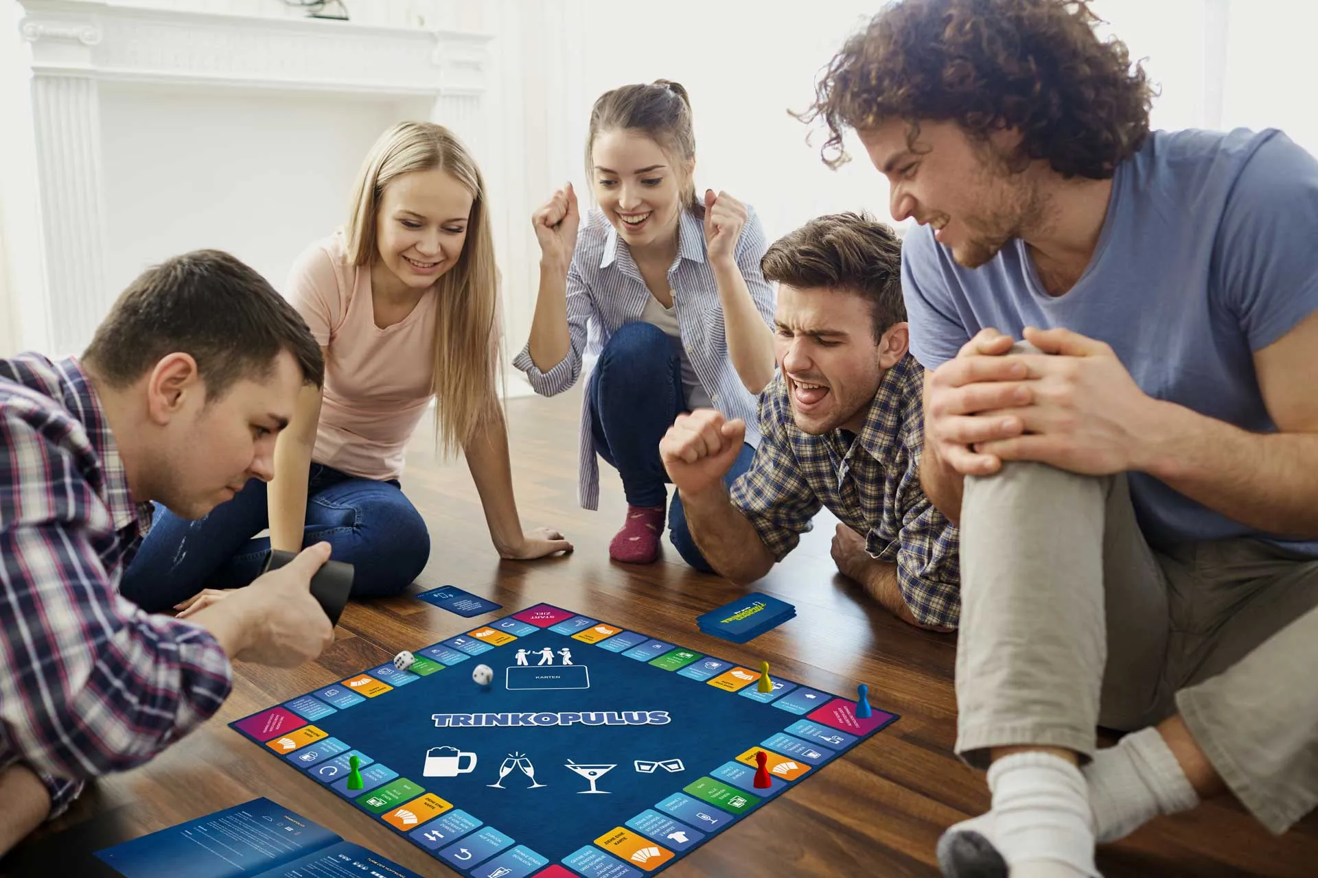 BUNDLE Die große Trinkspielesammlung + Beerpong Set (22 Becher, 3 Bälle) +  20x BBQ Servietten